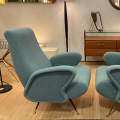 1950's Italian Armchair and matching stool