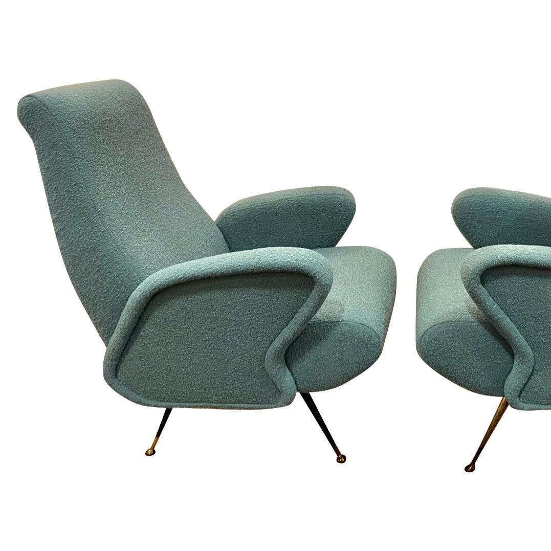 1950's Italian Armchair and matching stool 2