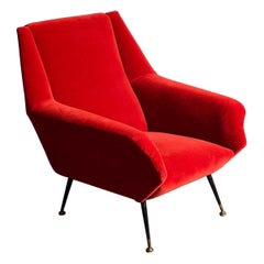 1950s Italian Armchair, Red