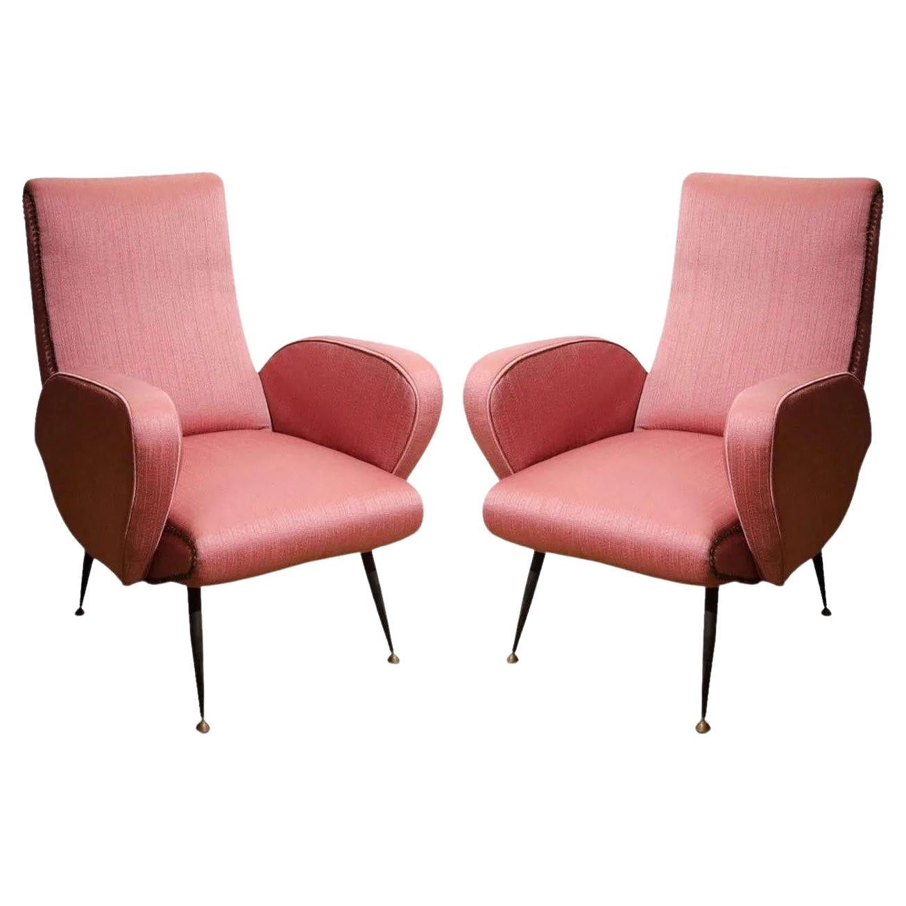 1950s Italian Armchairs in the Style of Gianfranco Frattini For Sale