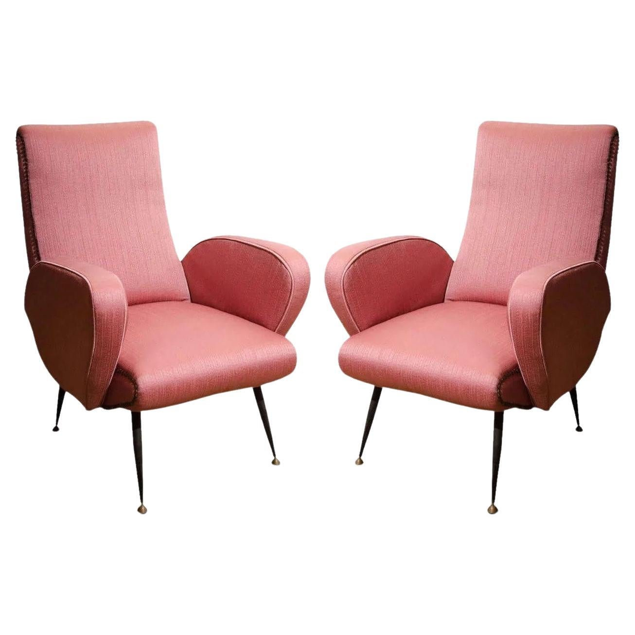 1950s Italian Armchairs in the Style of Gianfranco Frattini