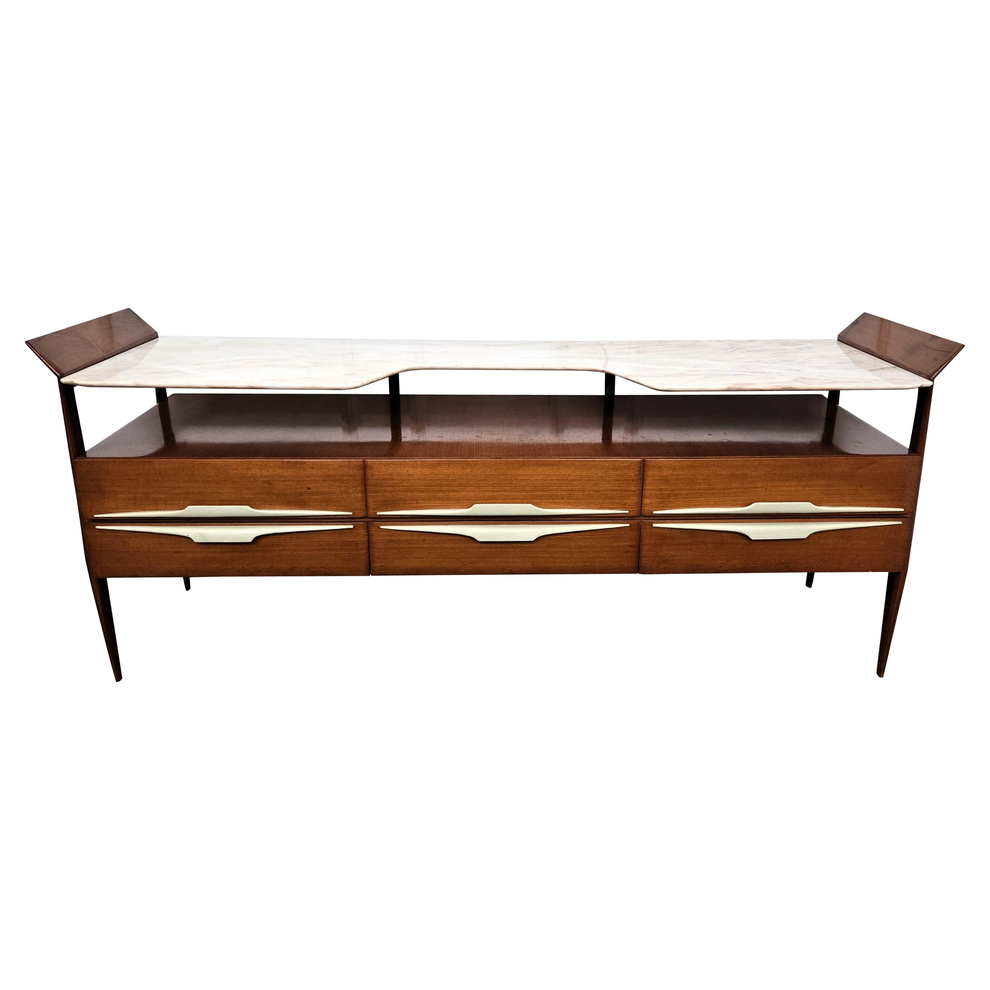 1960s Italian Art Deco Mid-Century Walnut Wood Credenza Sideboard Bar ...