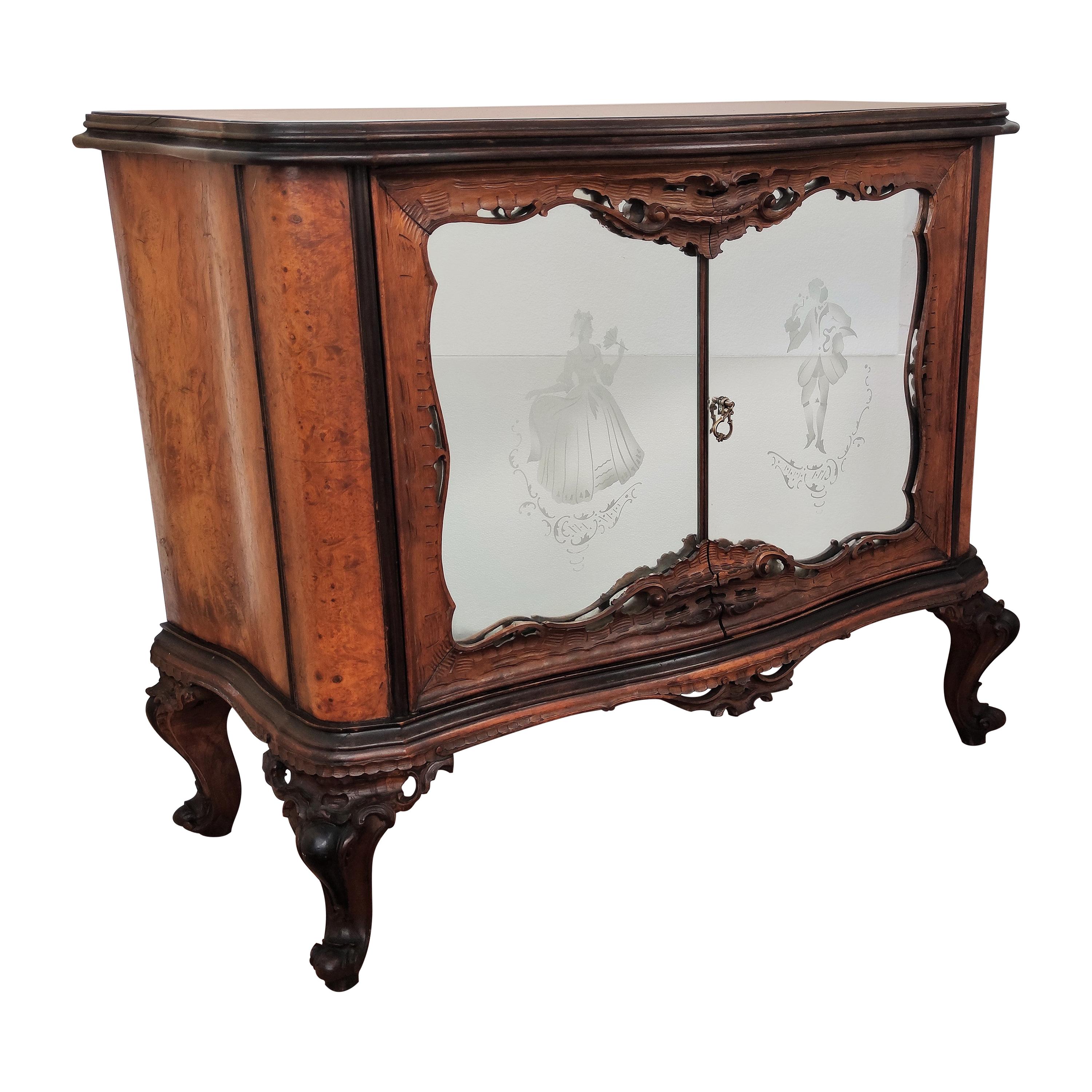 Art Deco Lacquered Wood Parchment Bar Galleria Mobili Cantù Italy, 1950 For Sale at 1stDibs