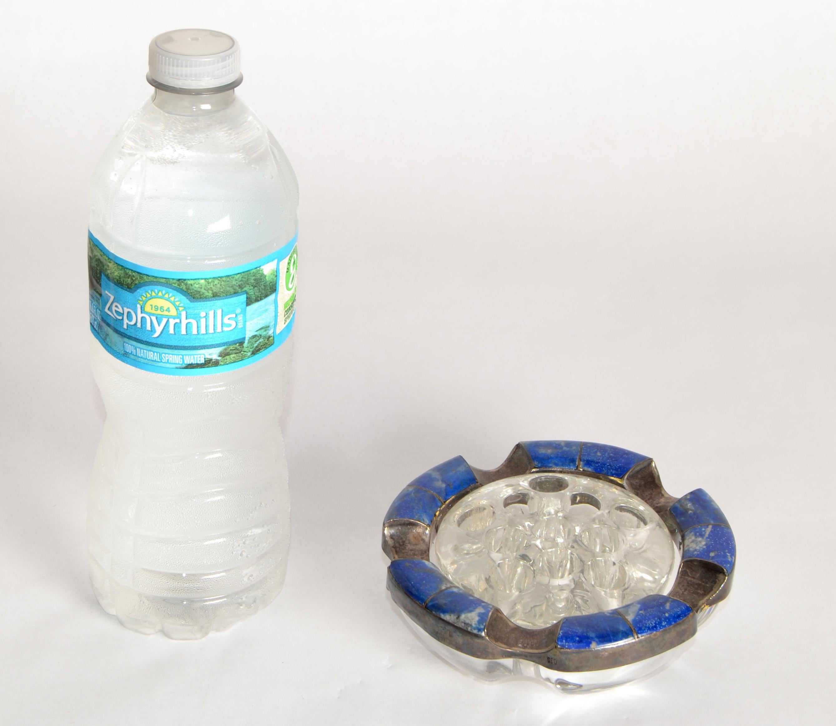 Posacenere per sigari in vetro di Murano blu intenso con pietra di Lapislazzuli degli anni '50 in vendita 3