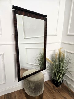 1950s Italian Art Deco Walnut Burl Wall Mirror