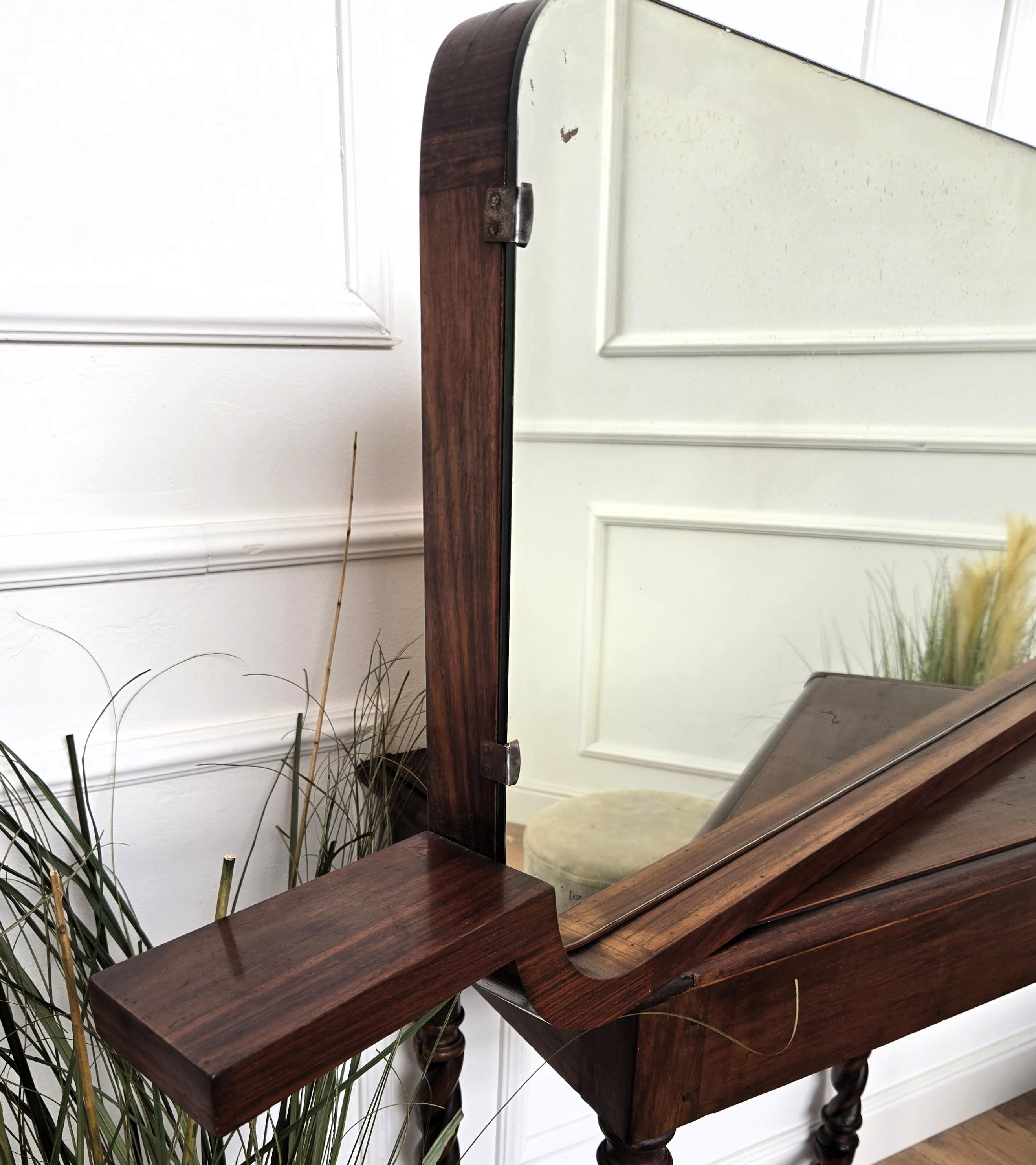20th Century 1950s Italian Art Deco Walnut Burl Wall Mirror For Sale