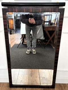 1950s Italian Art Deco Walnut Burl Wall Mirror