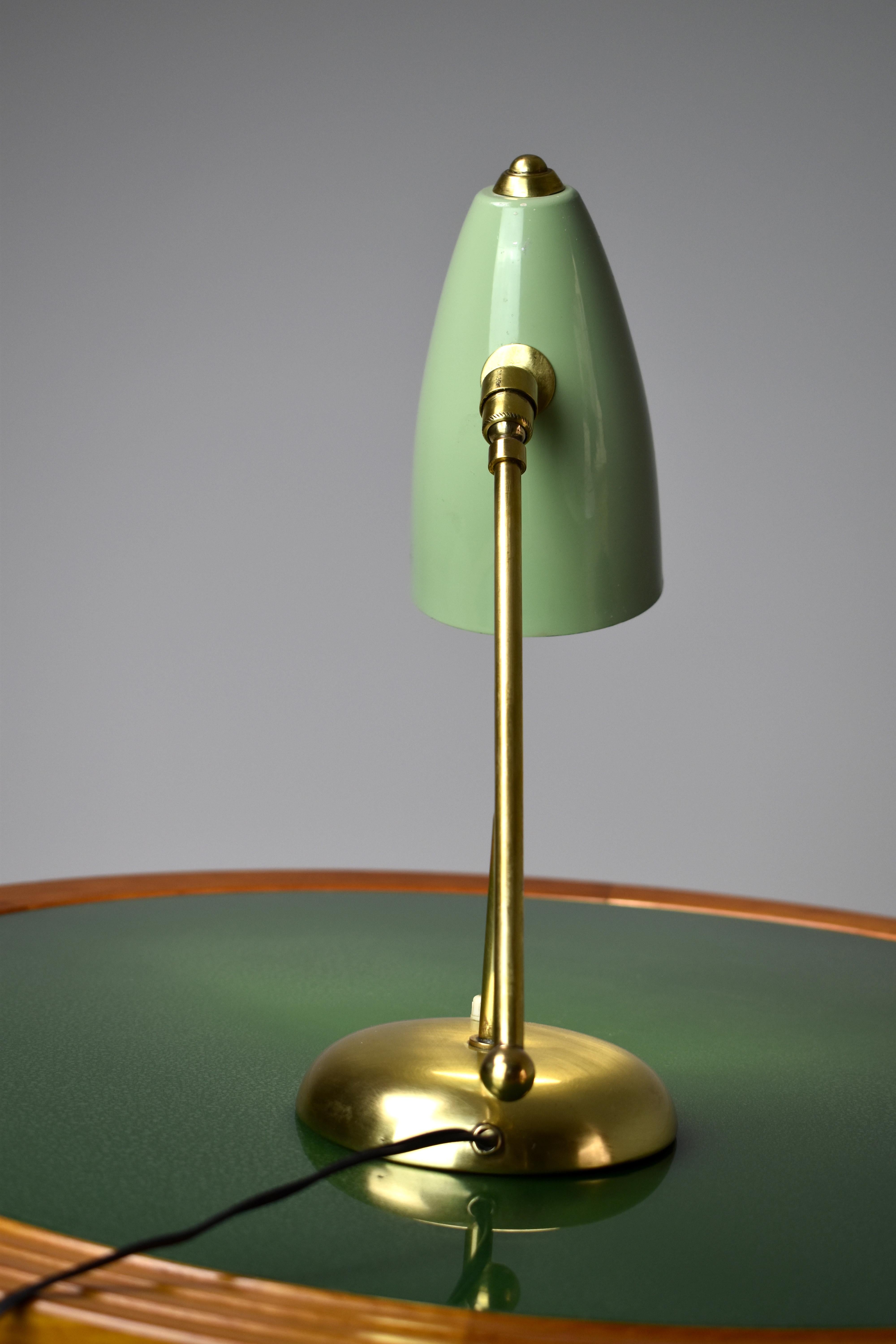 Brass 1950's Italian Articulating Desk Lamp  For Sale
