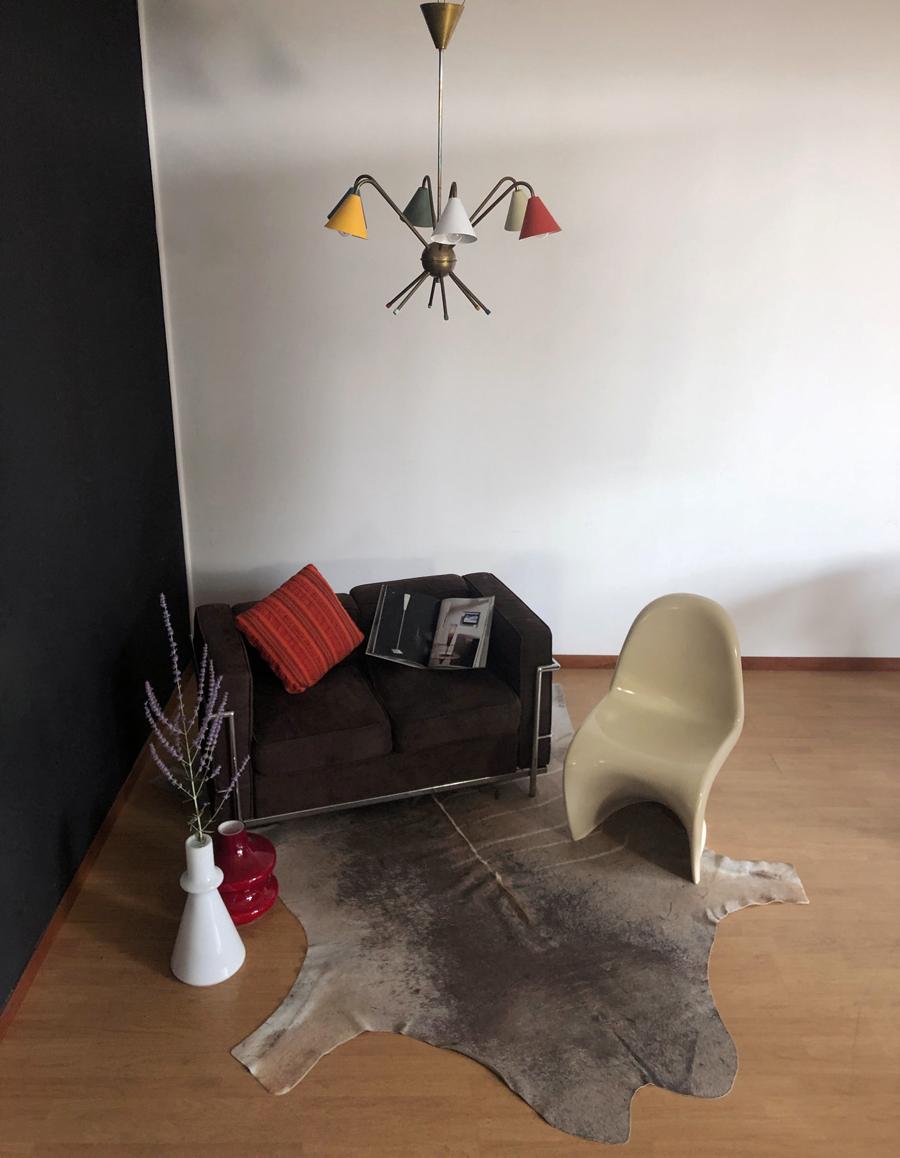 1950s Italian Atomic Chandelier in the Style of Angelo Lelli, 6 Cups 5