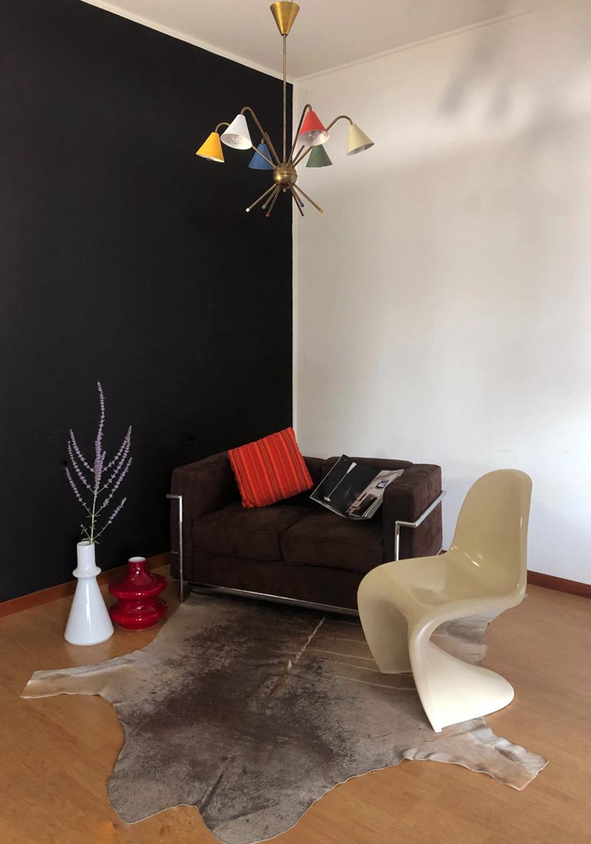 1950s Italian Atomic Chandelier in the Style of Angelo Lelli, 6 Cups In Good Condition In Gaiarine Frazione Francenigo (TV), IT
