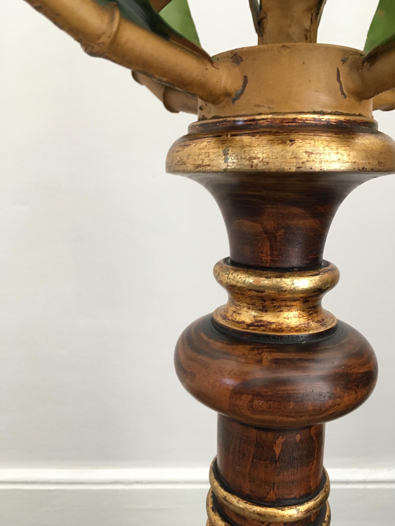 1950s Italian Bamboo Palm Tree Floor Lamp 5