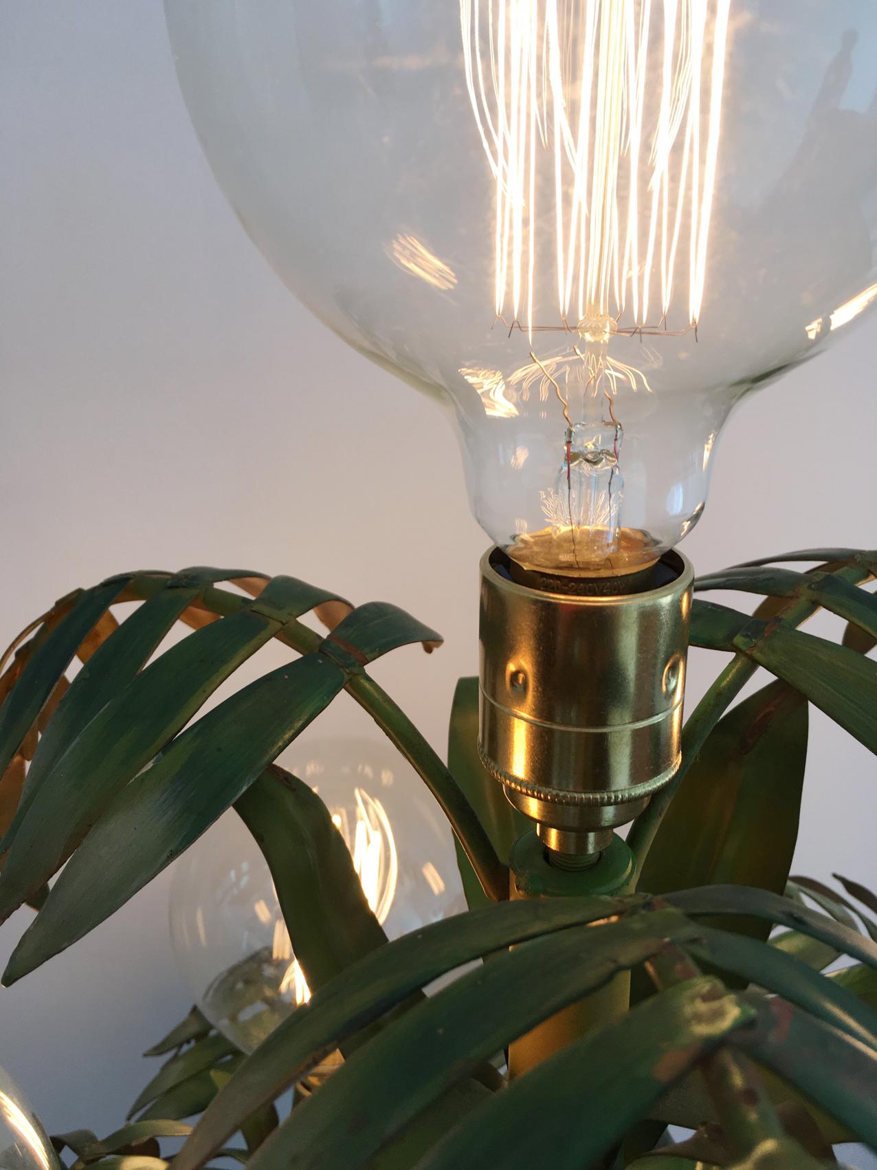 1950s Italian Bamboo Palm Tree Floor Lamp 7