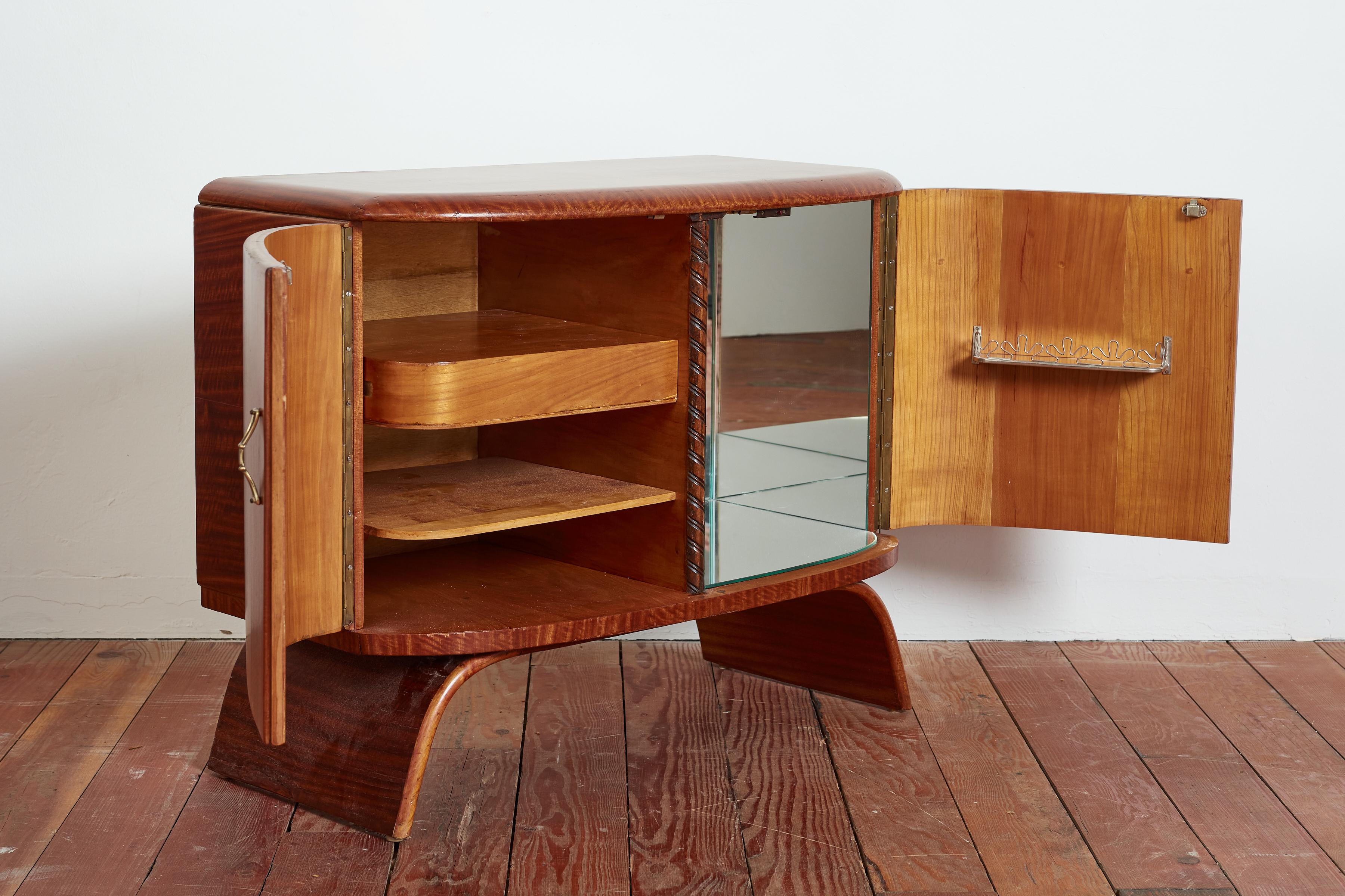 Glass 1950s Italian Bar Cabinet by Galleria Mobli d'Arte Cantu