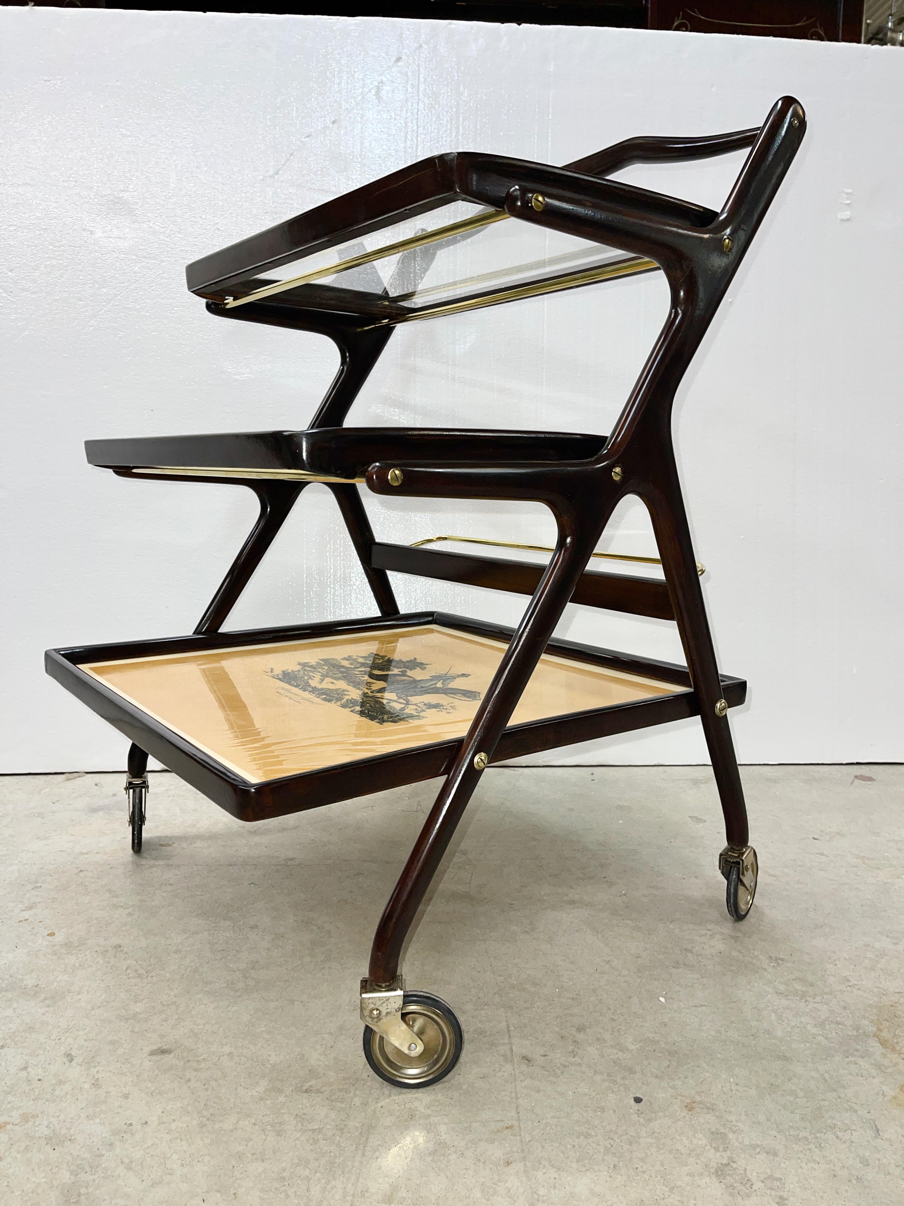 1950's Italian Bar Cart by Cesare Lacca for Cassina For Sale 5