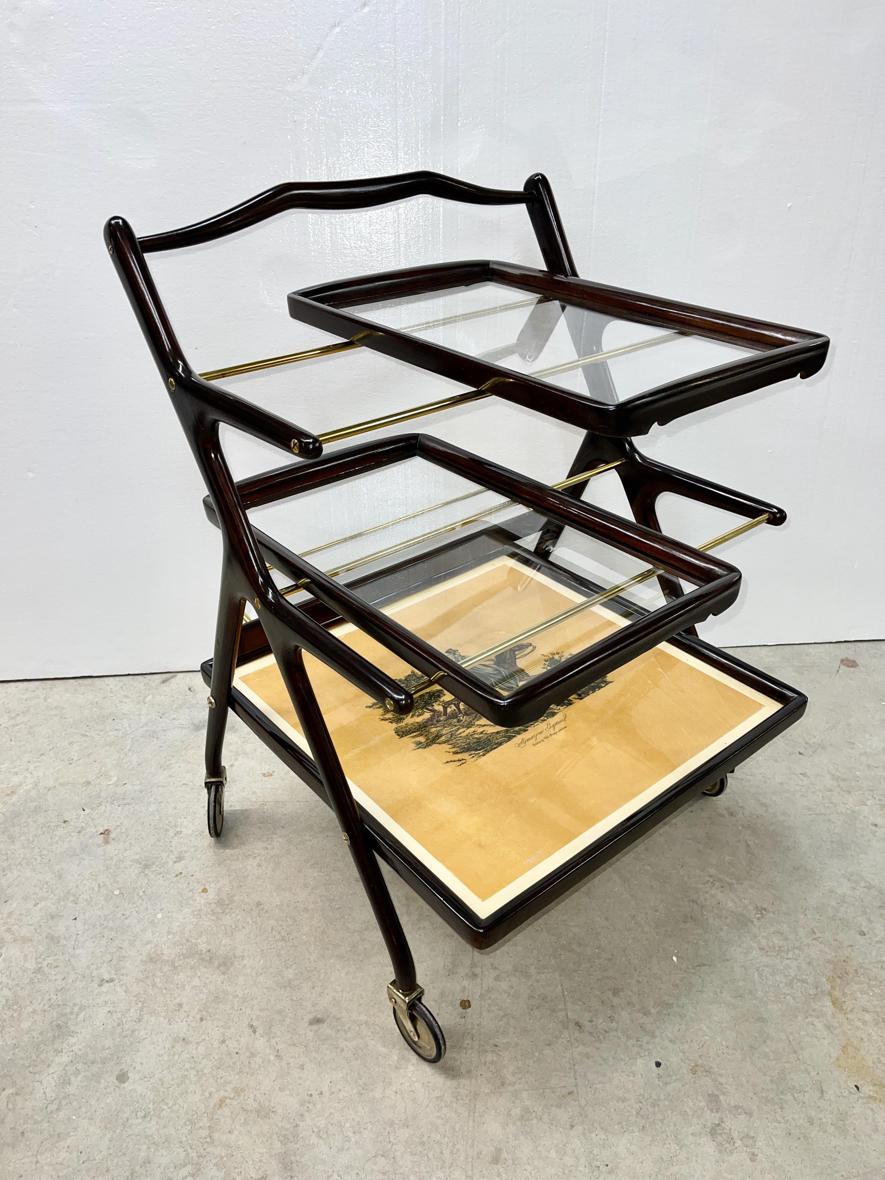 1950's Italian Bar Cart by Cesare Lacca for Cassina For Sale 8