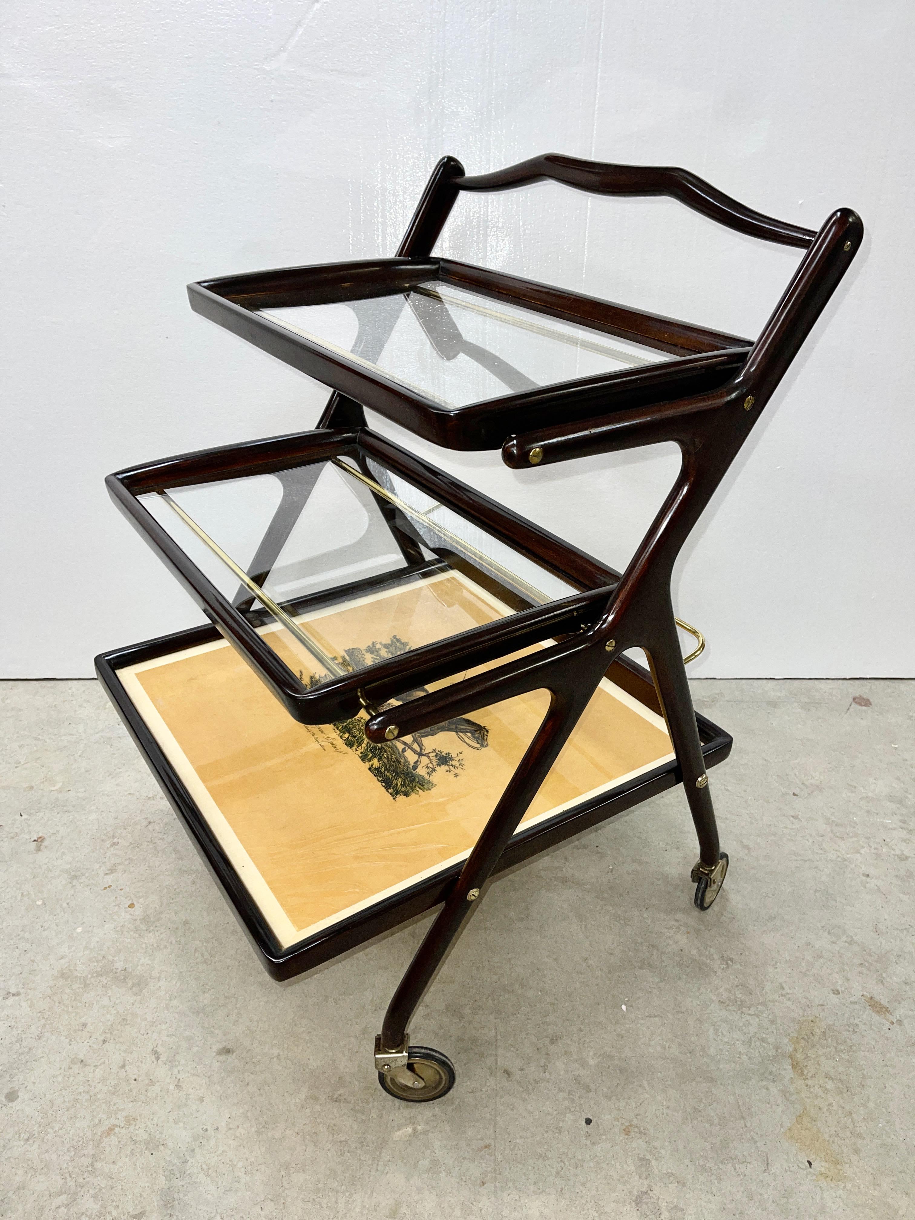 1950's Italian Bar Cart by Cesare Lacca for Cassina For Sale 2