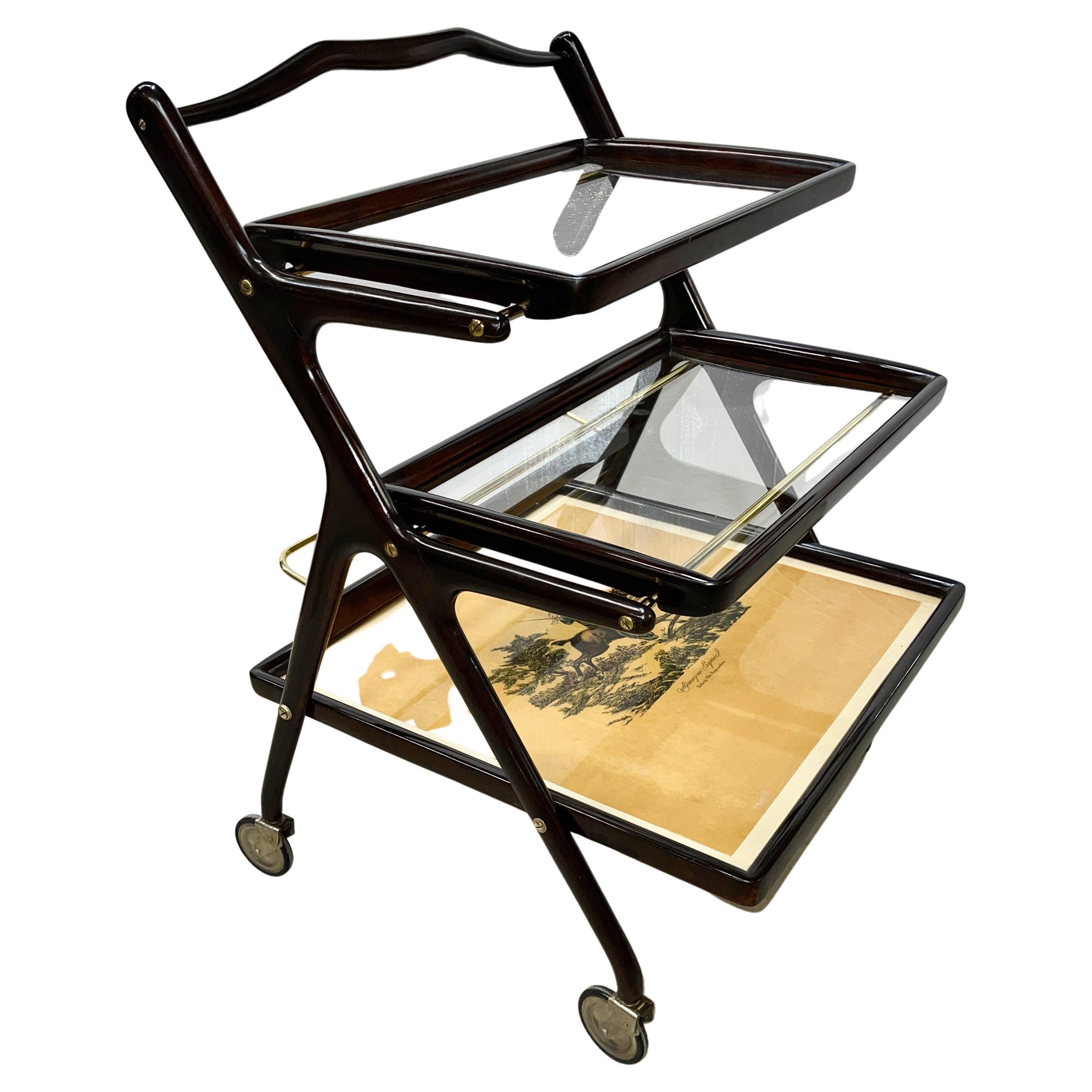 1950's Italian Bar Cart by Cesare Lacca for Cassina For Sale