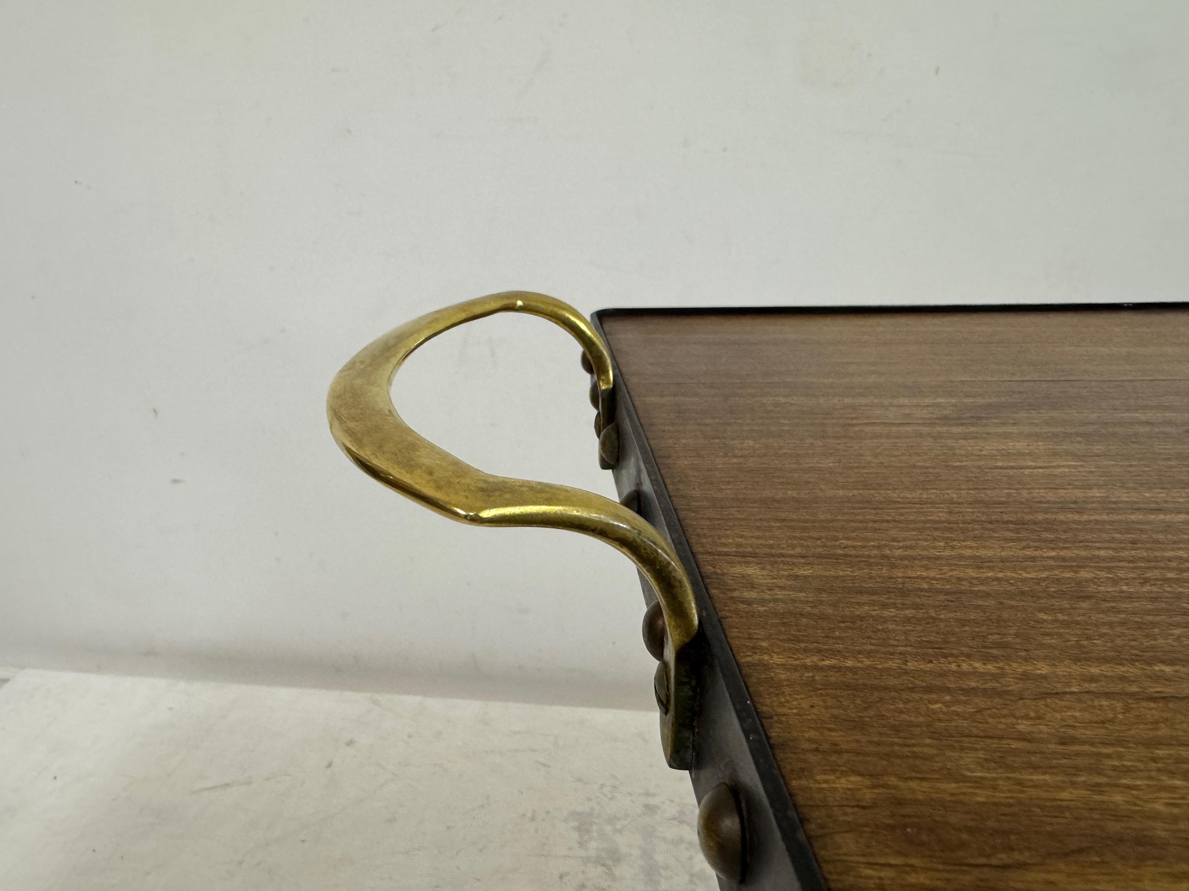 1950s Italian Bar Cart with Sculptural Detailing For Sale 11