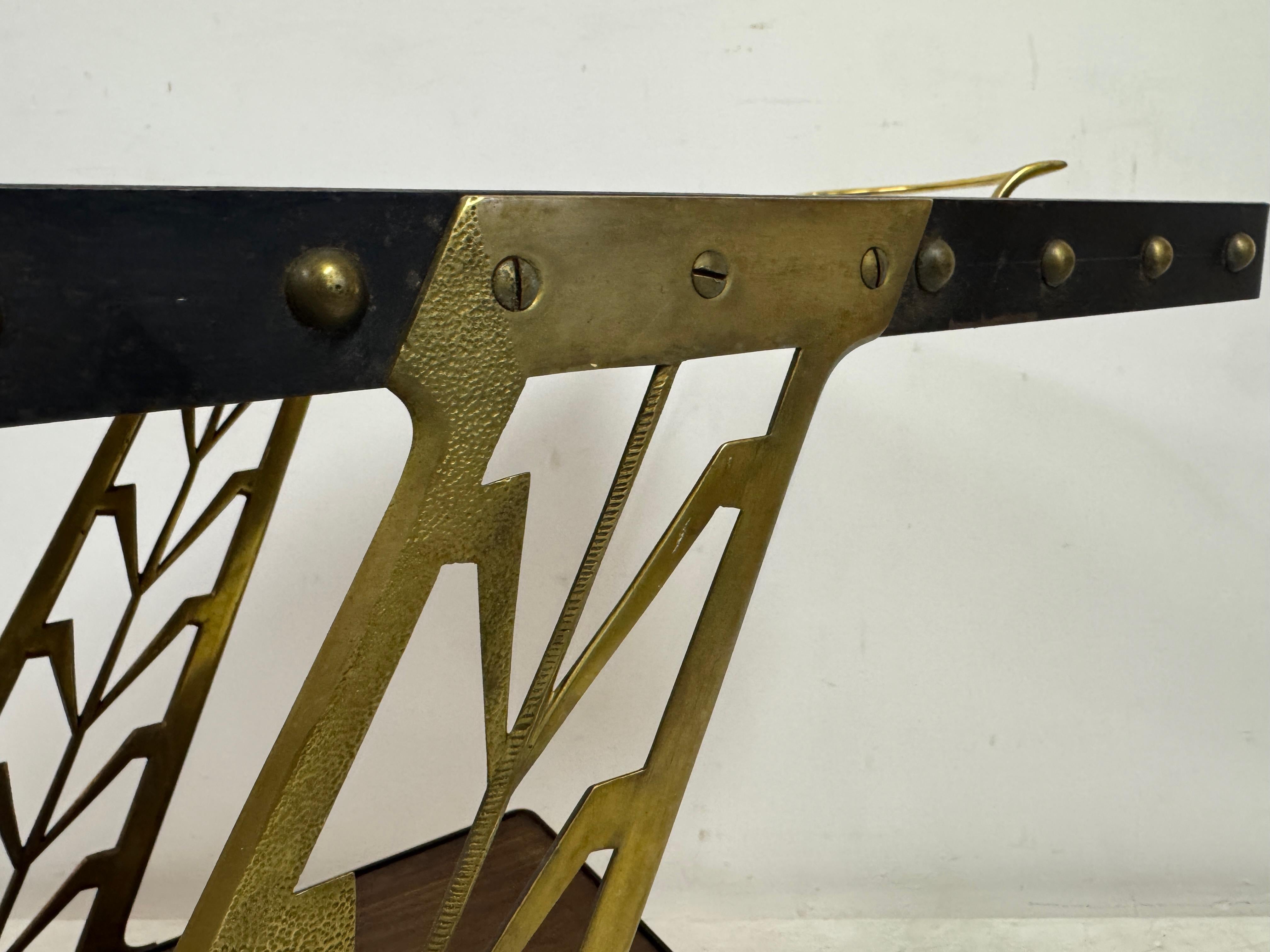 1950s Italian Bar Cart with Sculptural Detailing For Sale 3