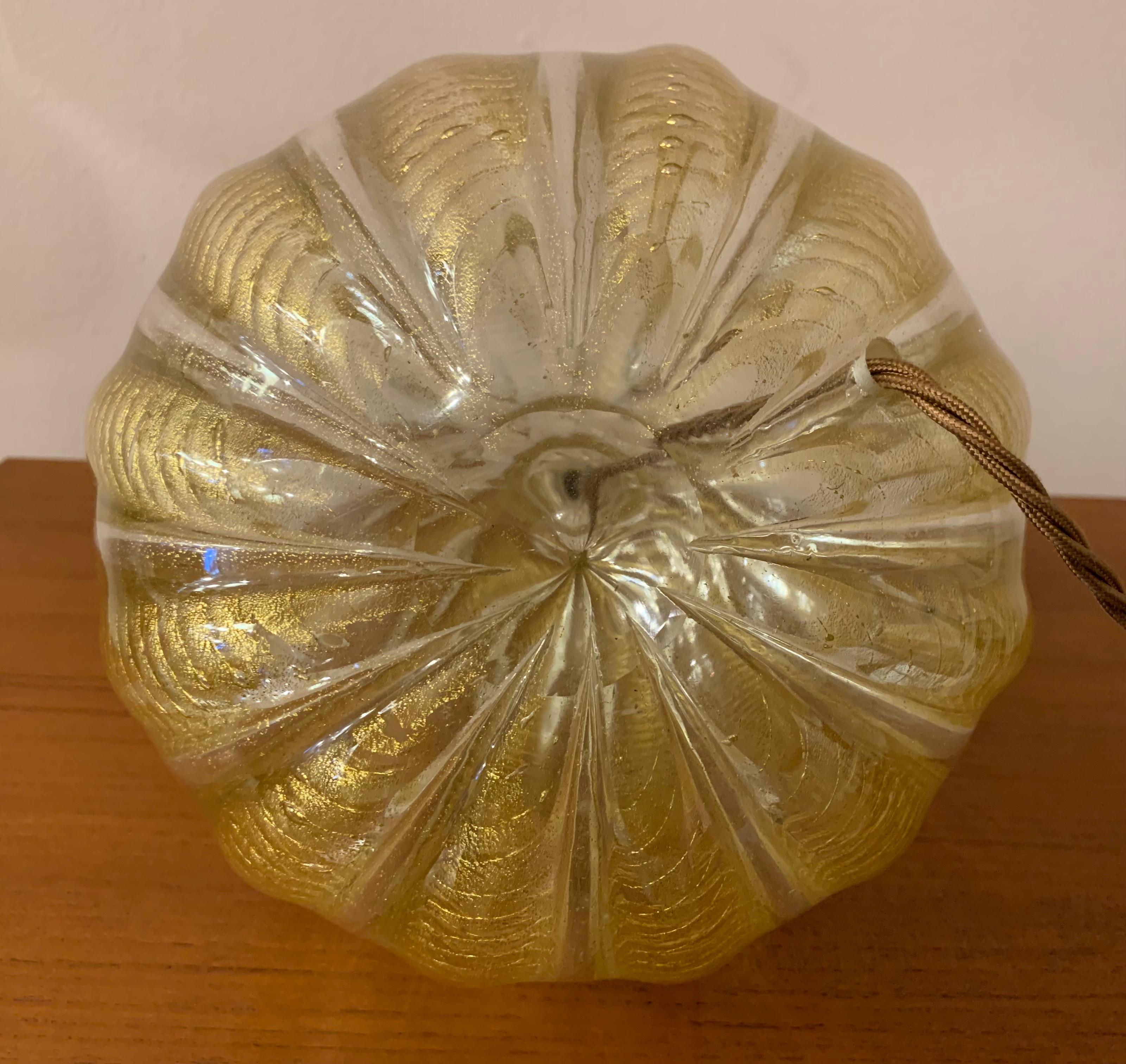 1950s Italian Barovier Gold Murano Glass Table Lamp 7
