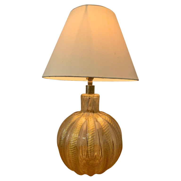 1950s Italian Barovier Gold Murano Glass Table Lamp