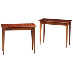 1950s Italian Bedside Tables - Exquisite Woodwork and Airy Design