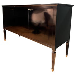 1950s Italian Black Lacquer Credenza