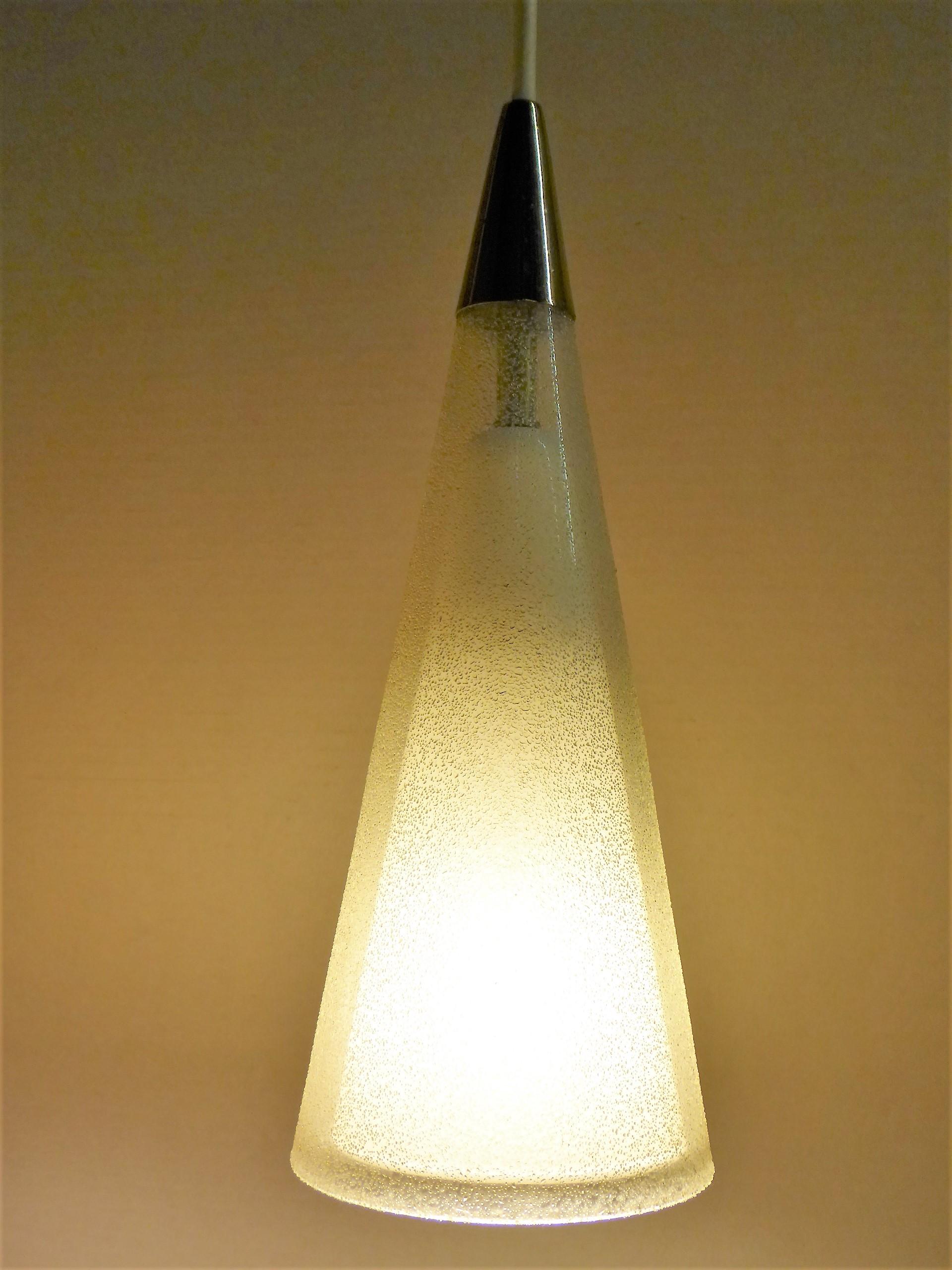Mid-20th Century 1950s Italian Blown Glass Double Cone Pendants