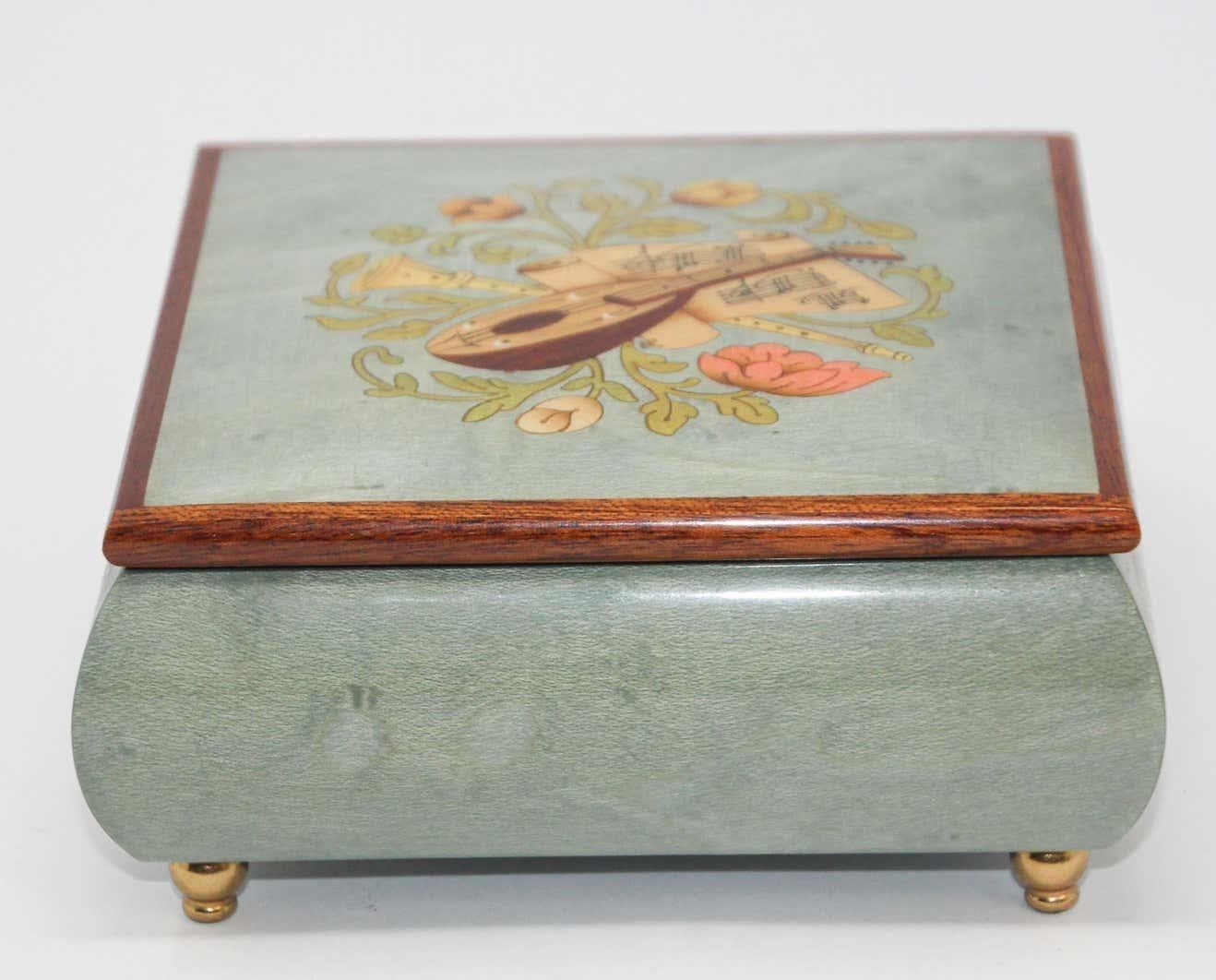 1950s, Italian Blue Jewelry Music Box 3