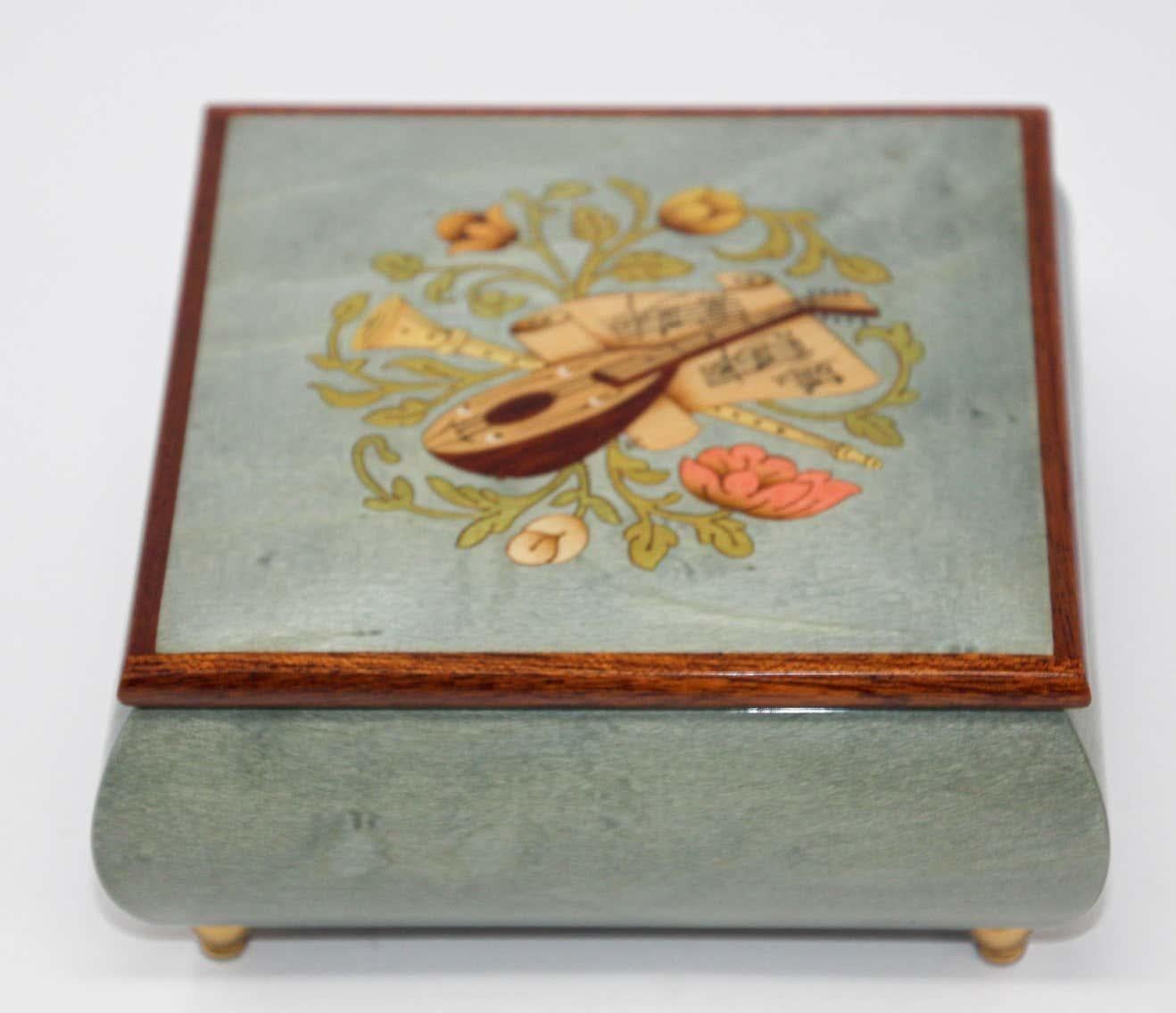 1950s, Italian Blue Jewelry Music Box 4