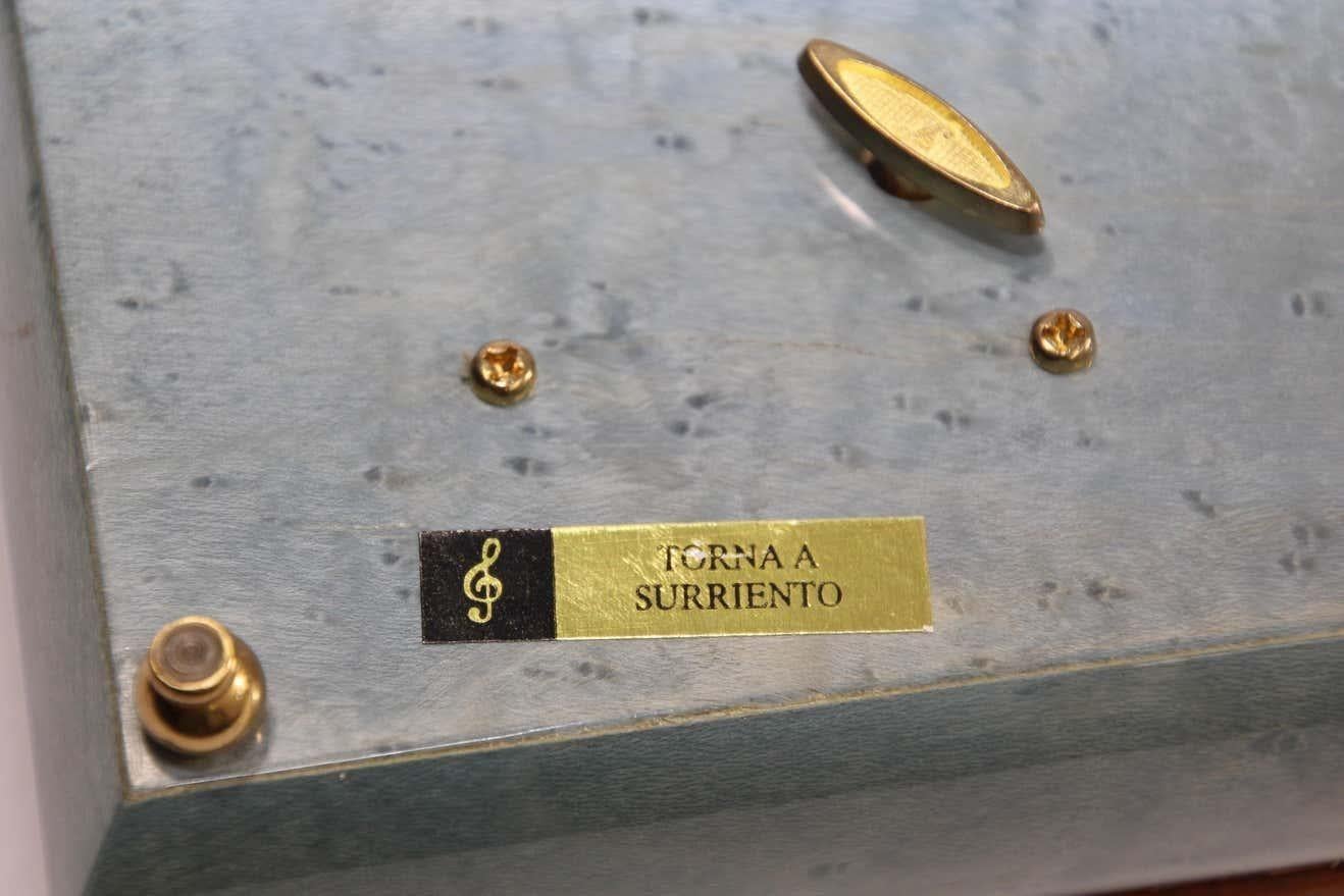 Moorish 1950s, Italian Blue Jewelry Music Box