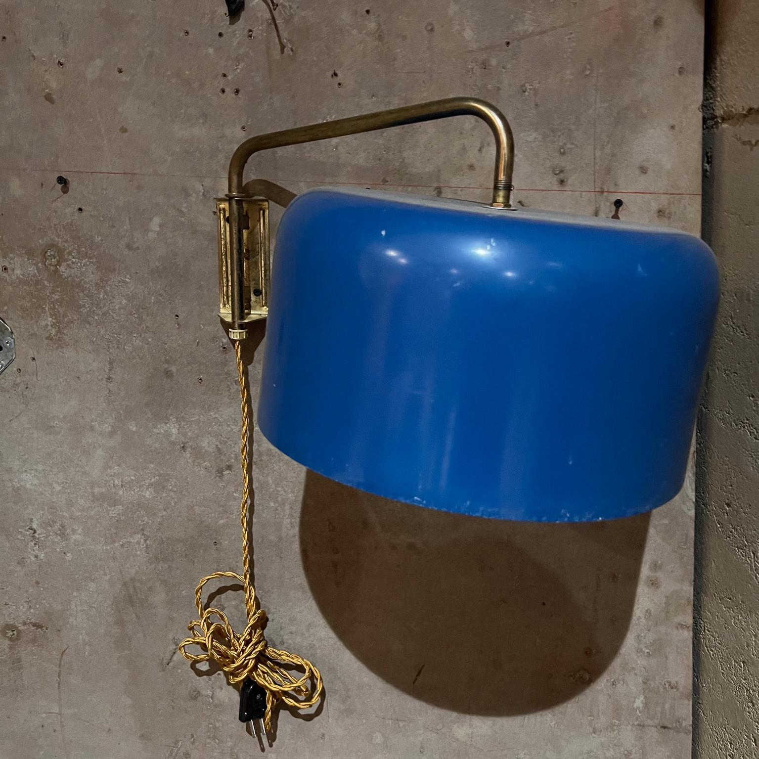 Metal 1950s Italian Blue Modern Wall Lamp Sconce Style Stilnovo For Sale
