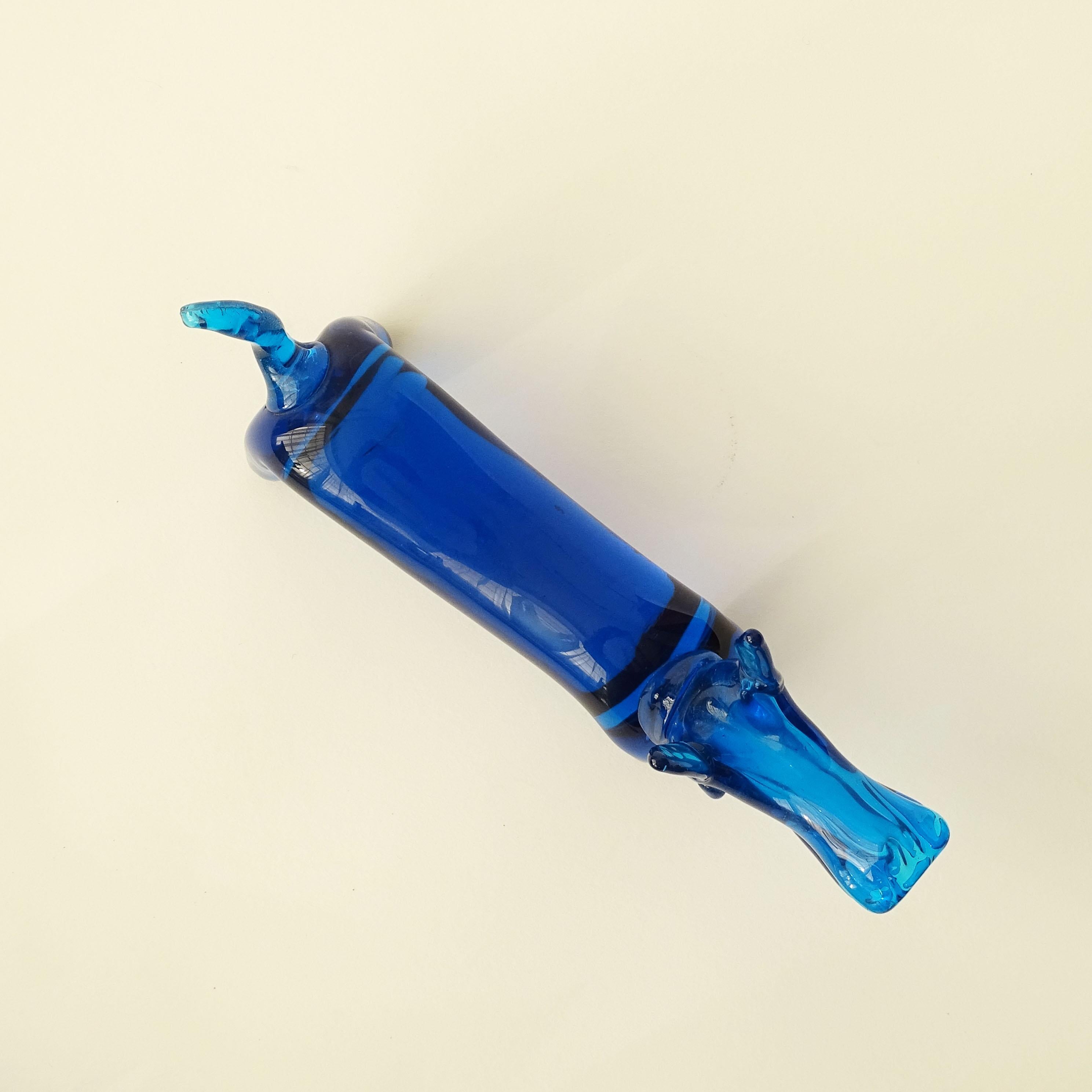 Hipopótamo italiano de cristal de Murano azul de los años 50 en Bueno estado para la venta en Milan, IT