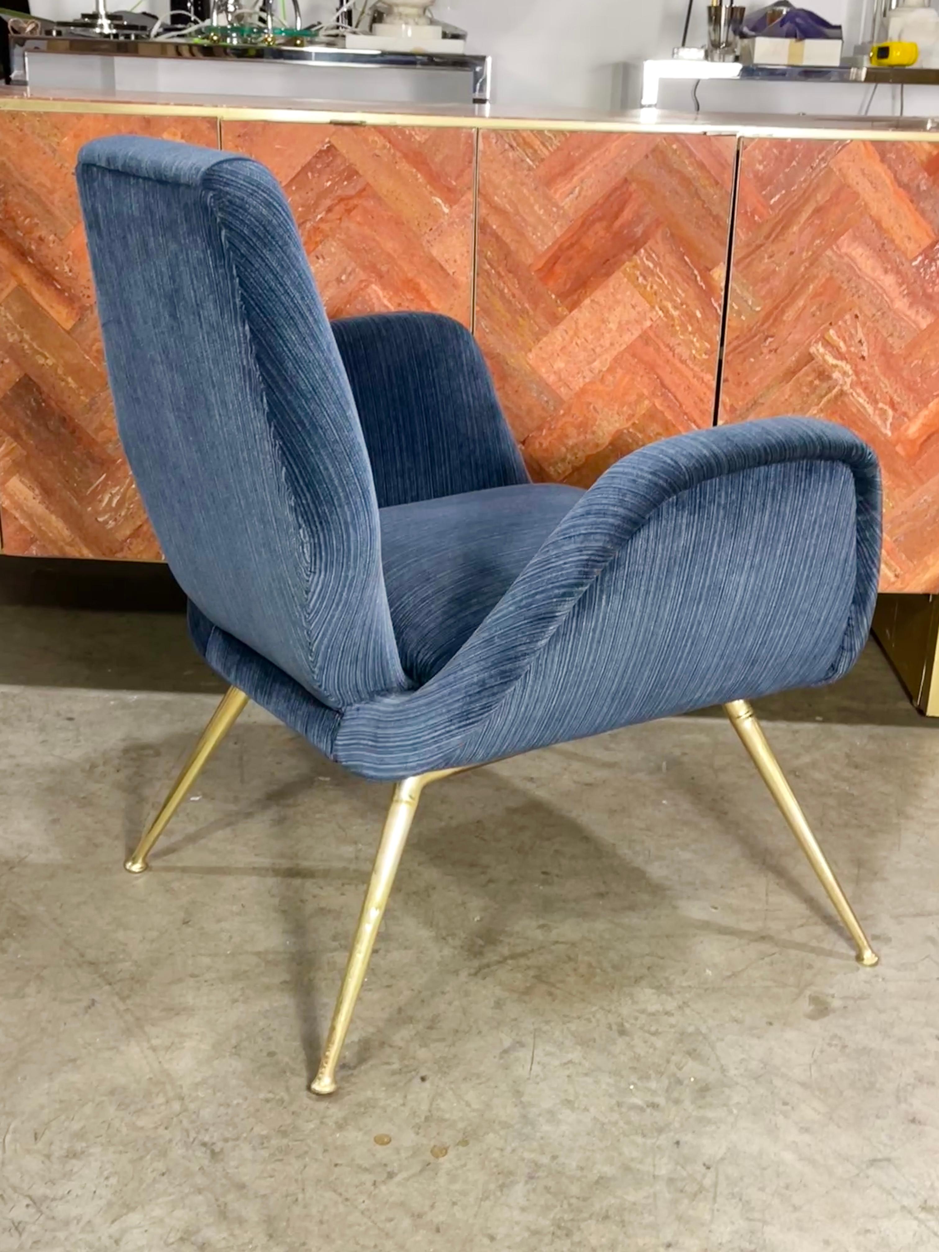 Silla de tocador italiana de los años 50 con patas ensanchadas de latón en venta 1