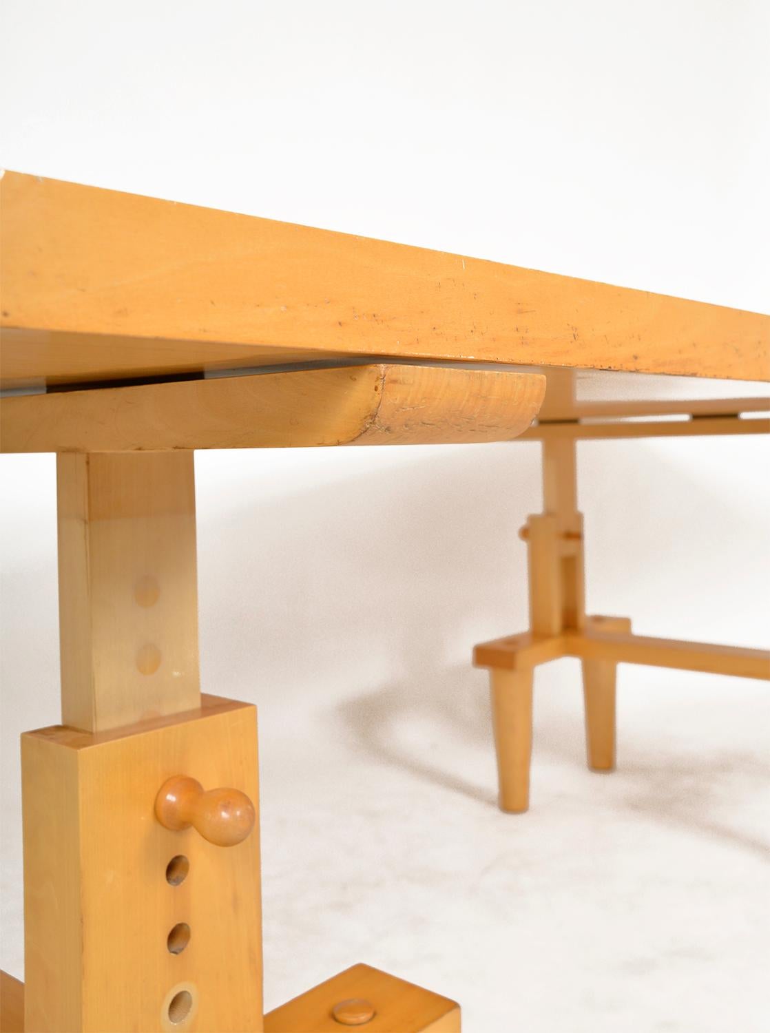 1950s Italian Bramante Beech Dining Work Studio Table by Castiglioni for Zanotta 5