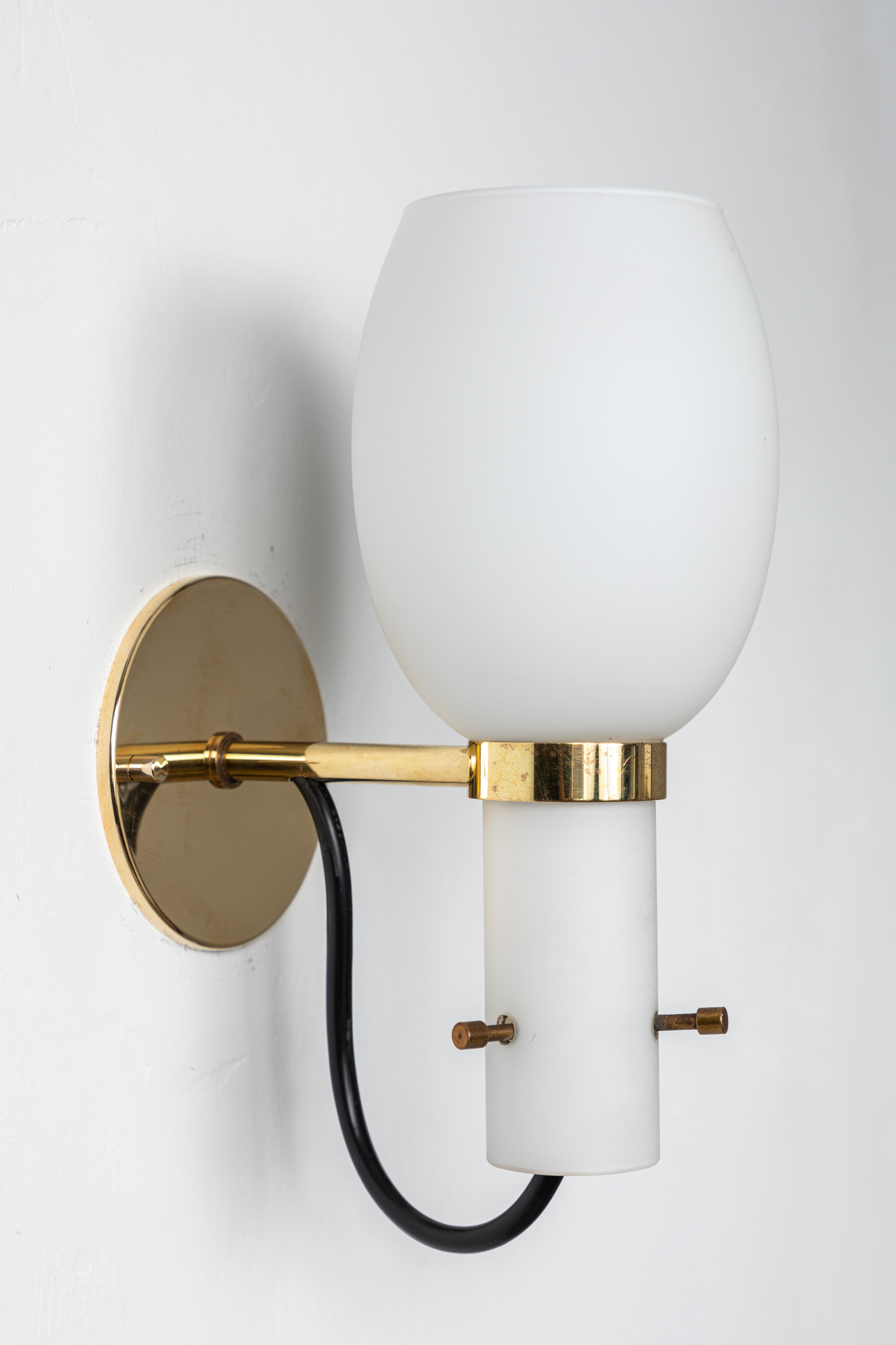 1950s Italian Brass and Glass Sconces Attributed to Stilnovo 5