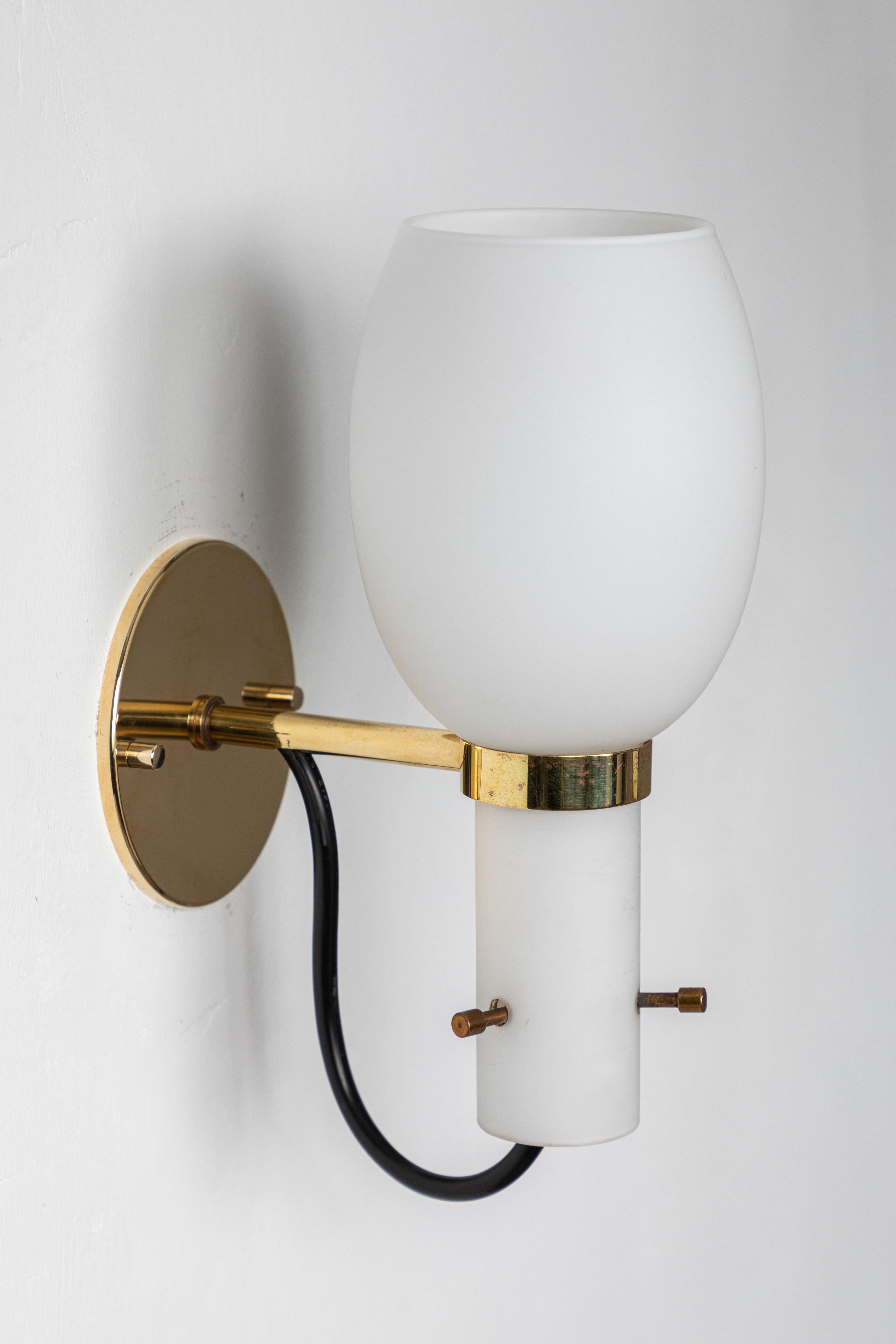 1950s Italian Brass and Glass Sconces Attributed to Stilnovo 7