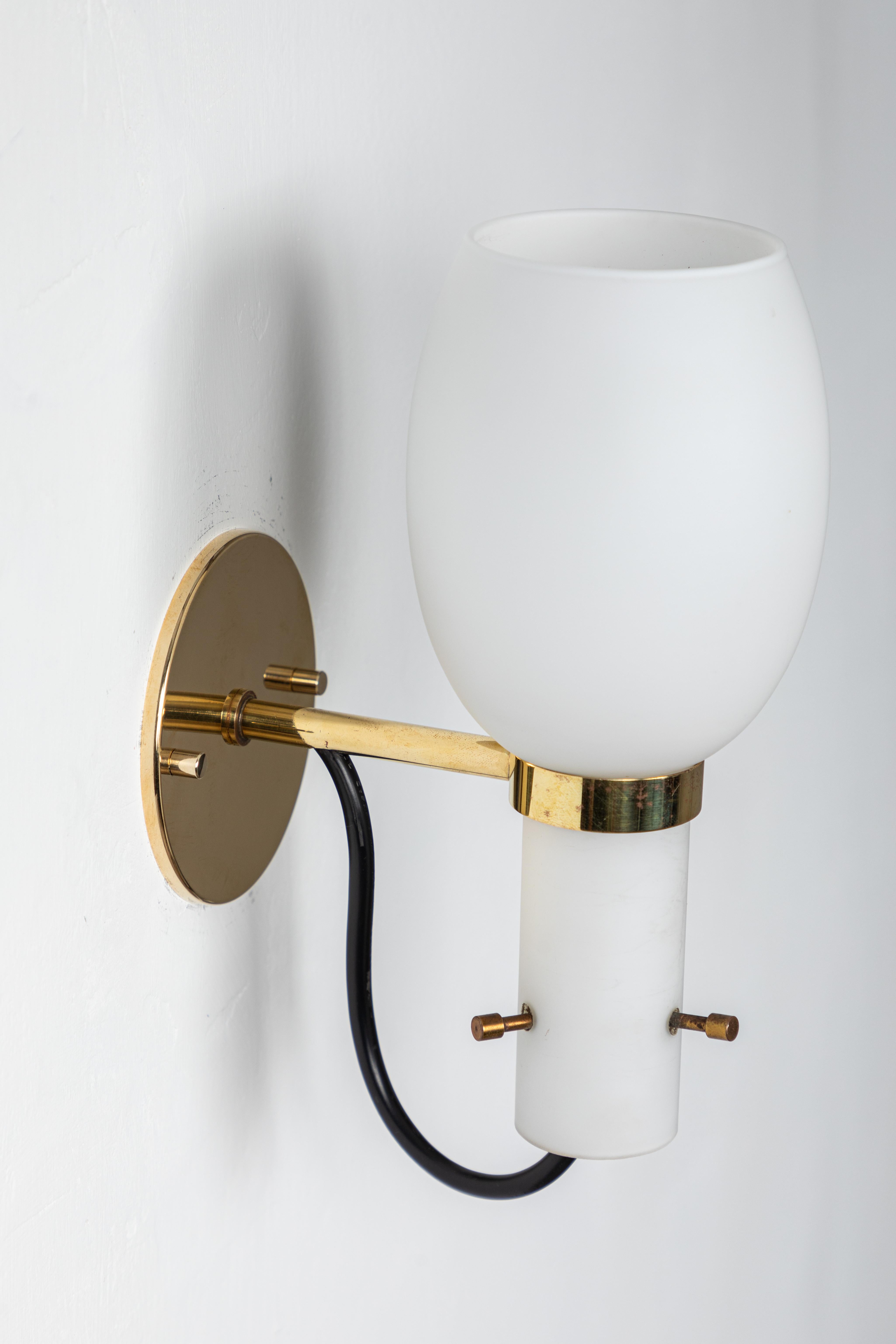 1950s Italian Brass and Glass Sconces Attributed to Stilnovo 8