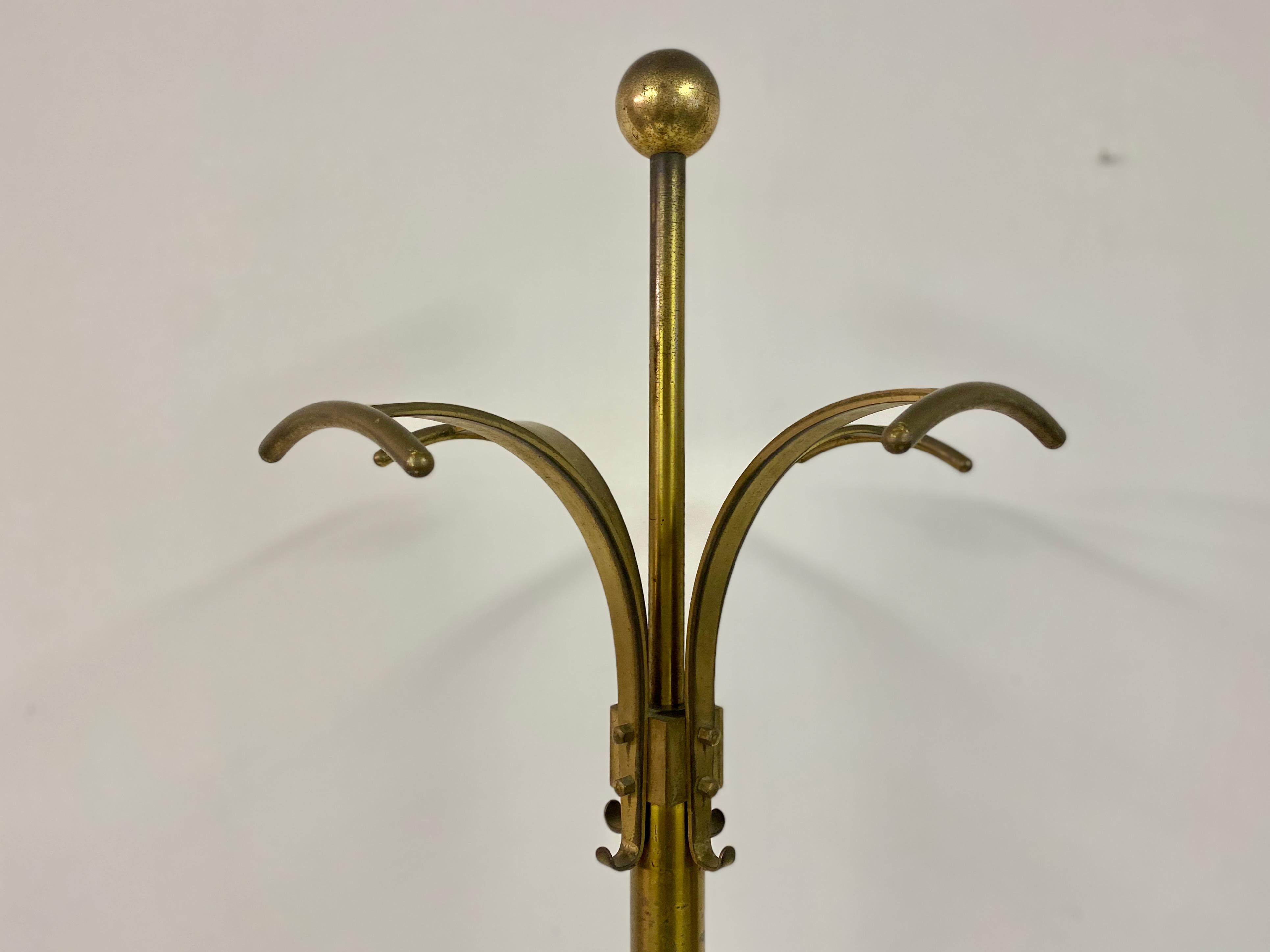 1950s Italian Brass and Marble Coat Stand 5