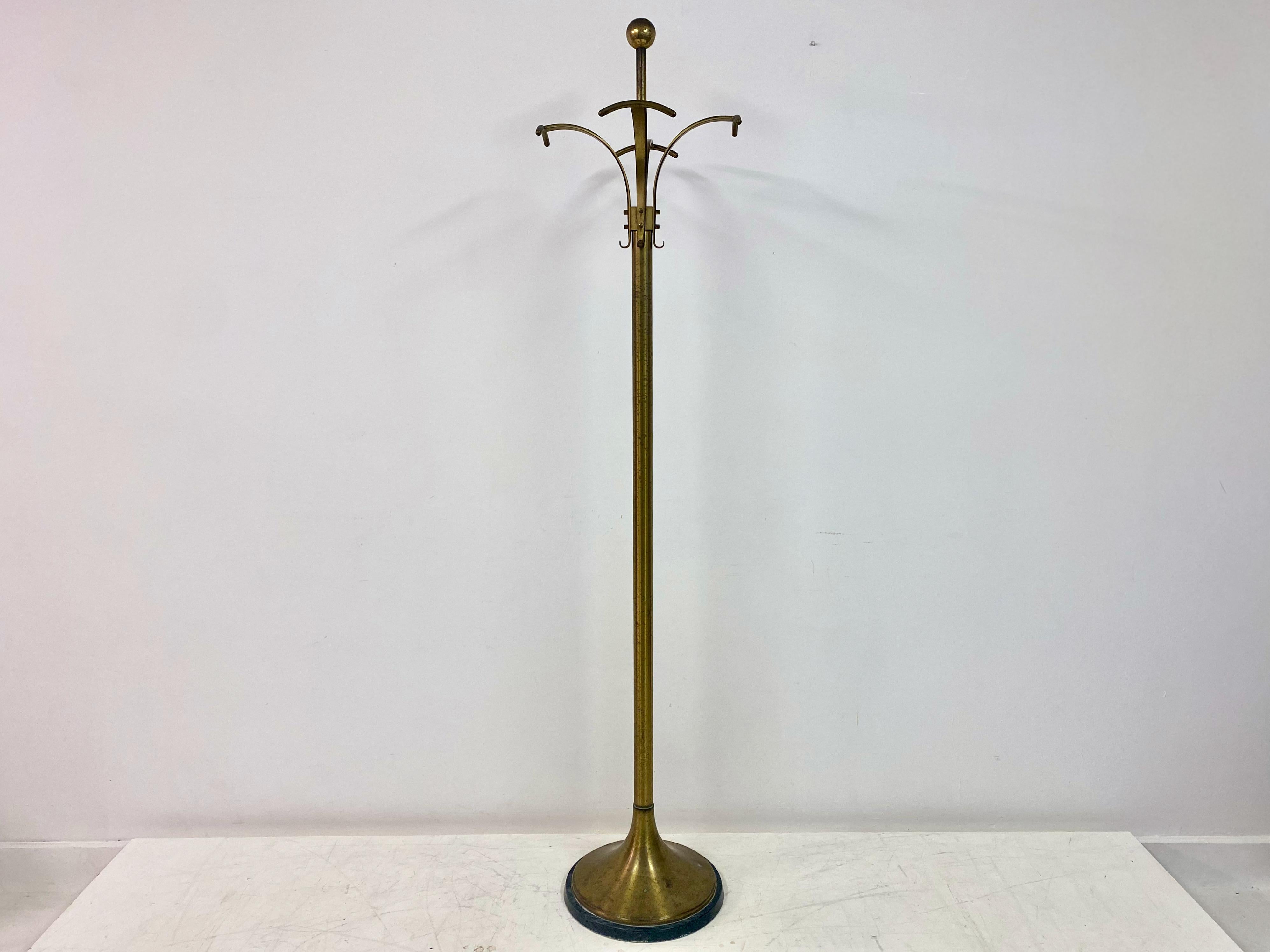 1950s Italian Brass and Marble Coat Stand In Good Condition In London, London