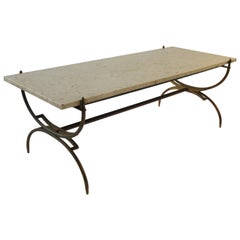 1950s Italian Brass And Marble Coffee Table