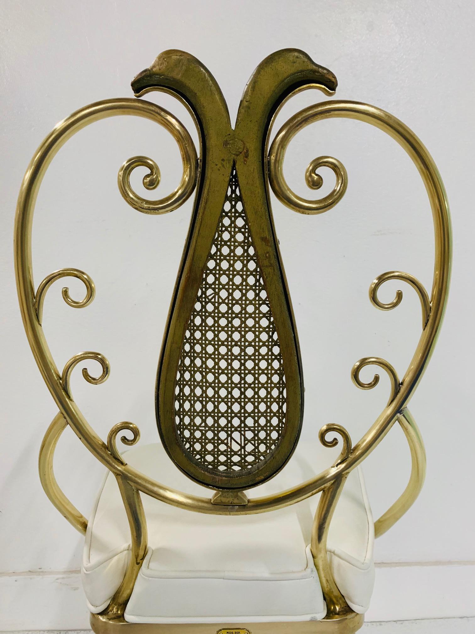 Mid-20th Century 1950s Italian Brass Chiavari Chair For Sale