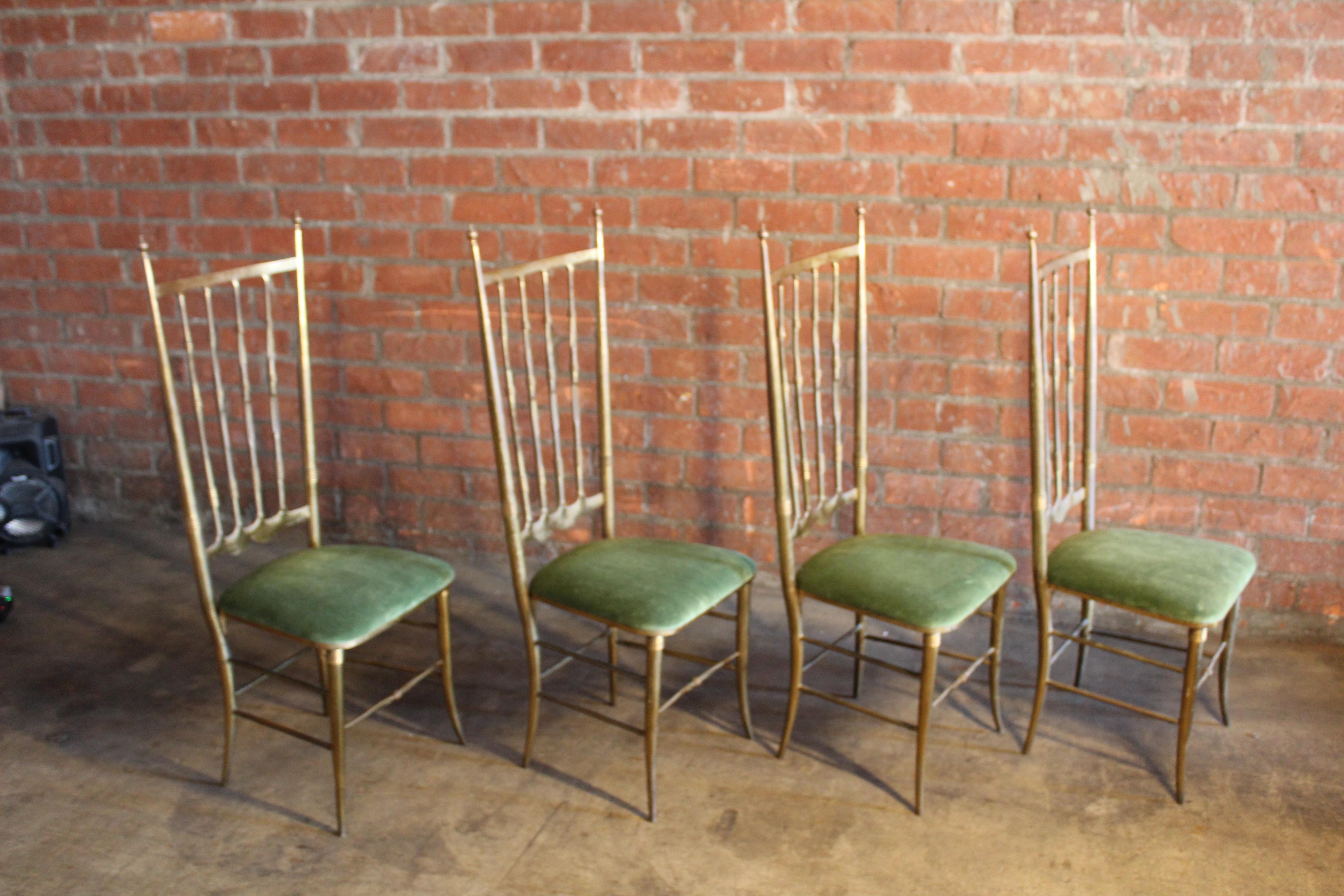 1950s, Italian Brass Chiavari Chairs, Sold Individually For Sale 7