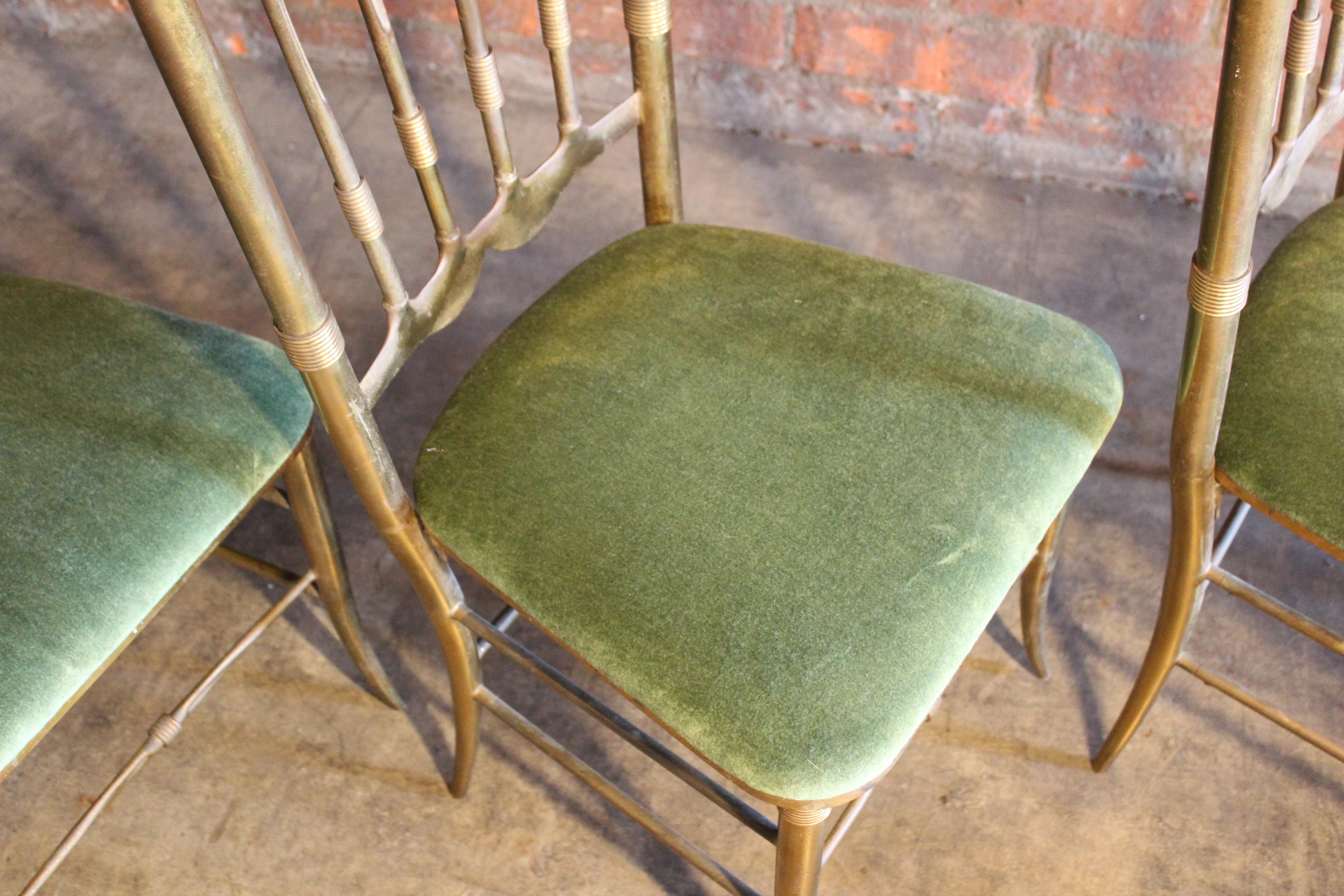 1950s, Italian Brass Chiavari Chairs, Sold Individually For Sale 13