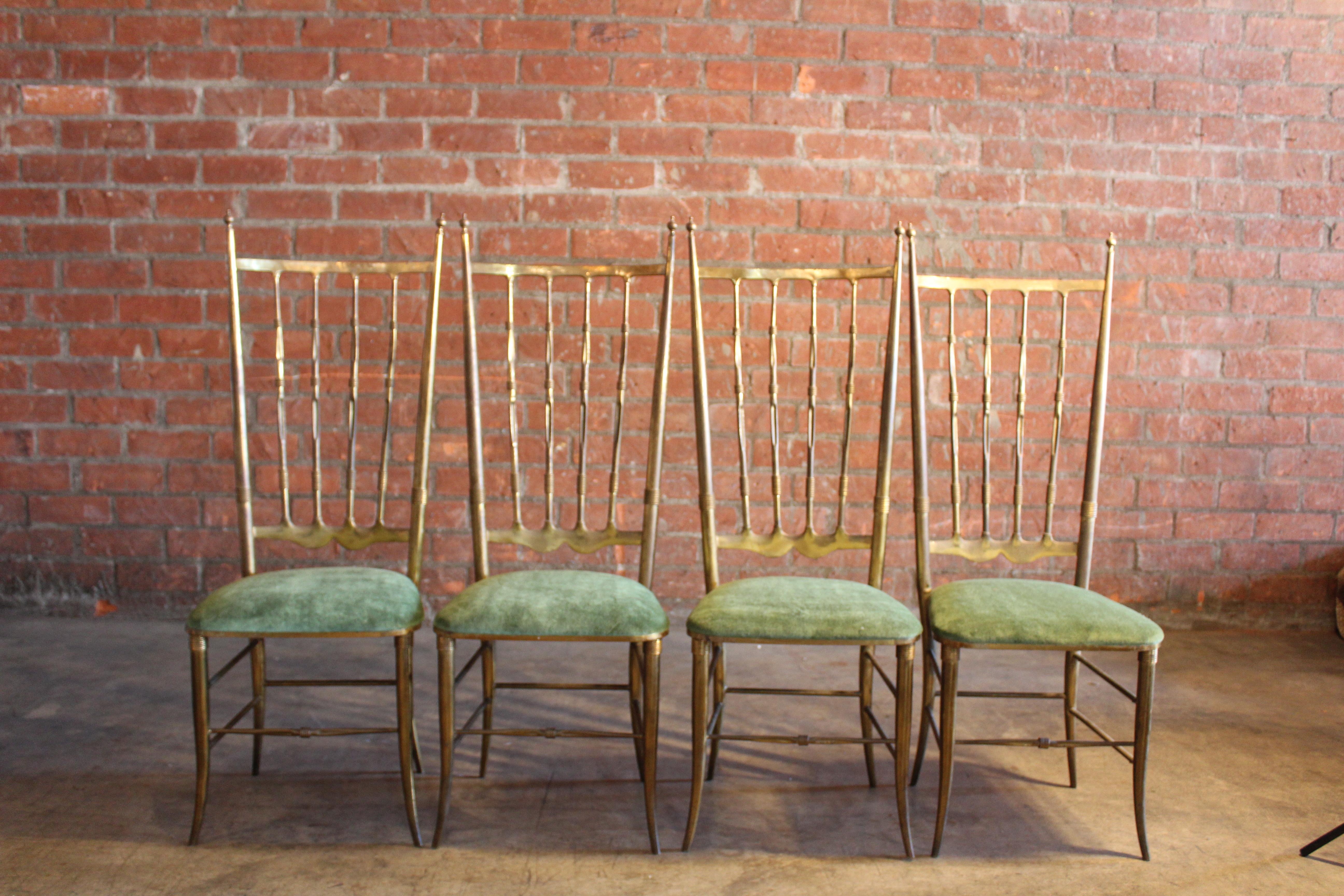 1950s, Italian Brass Chiavari Chairs, Sold Individually For Sale 1