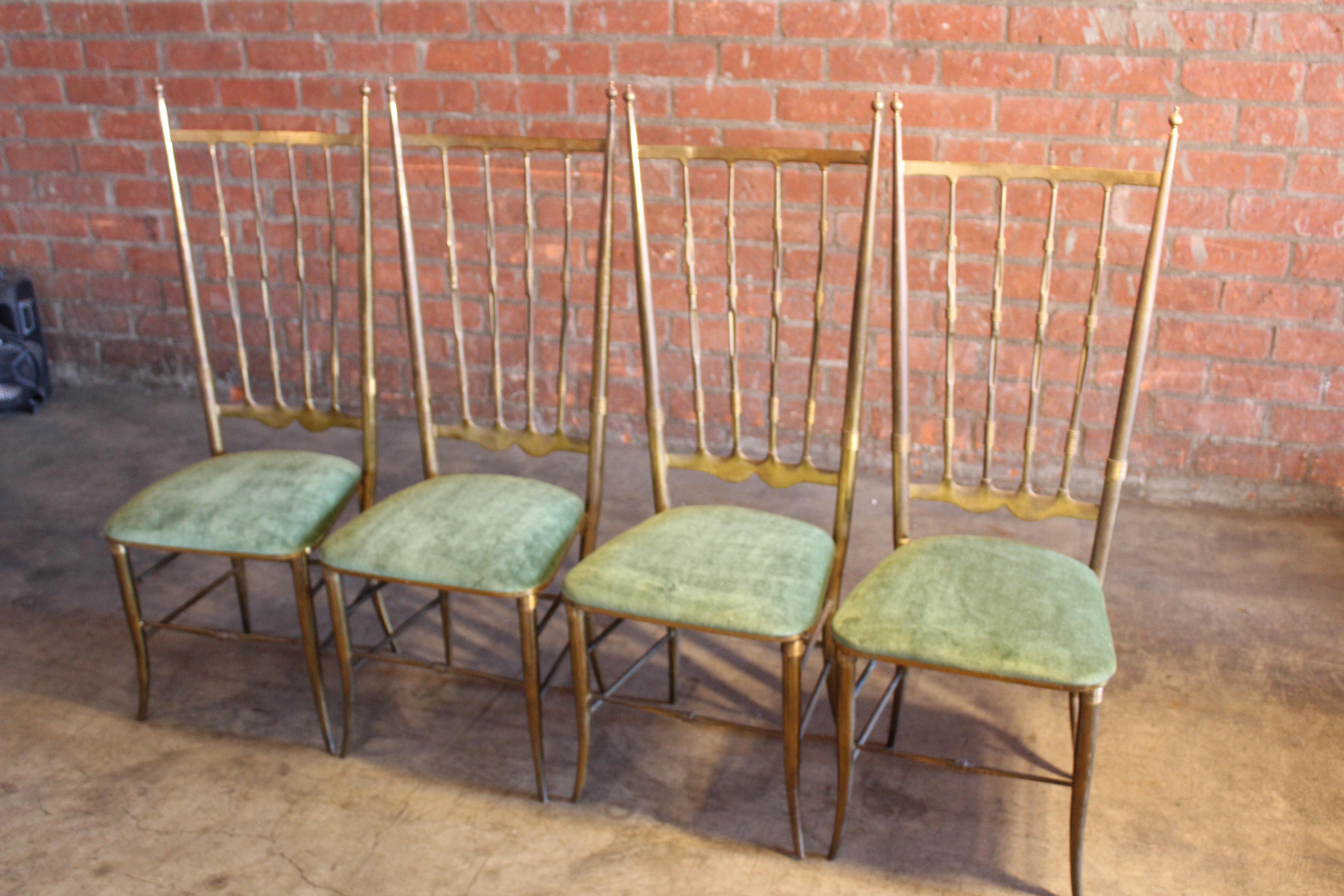 1950s, Italian Brass Chiavari Chairs, Sold Individually For Sale 2