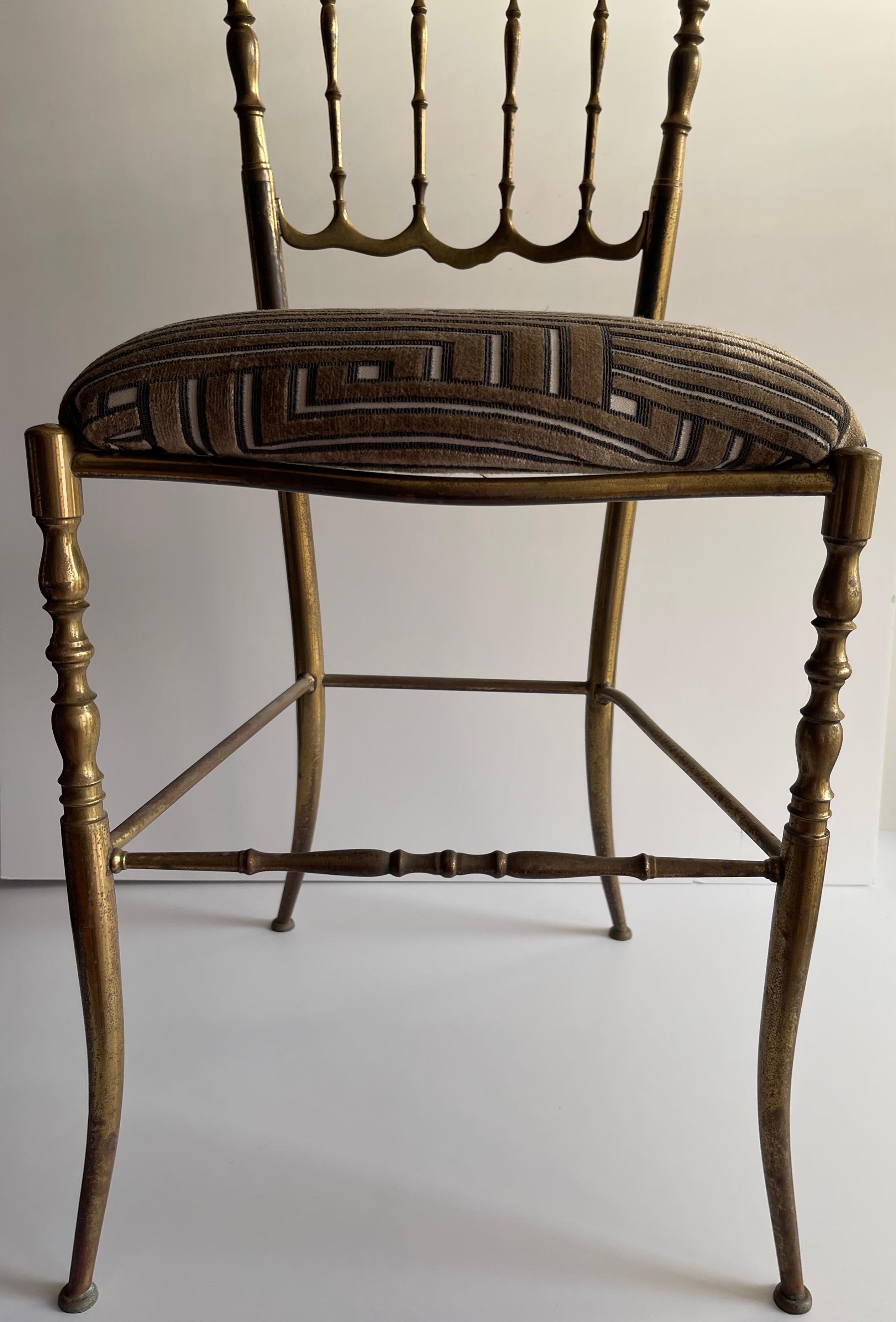 Sedia da salotto italiana in ottone di Chiavari degli anni '50 in vendita 1