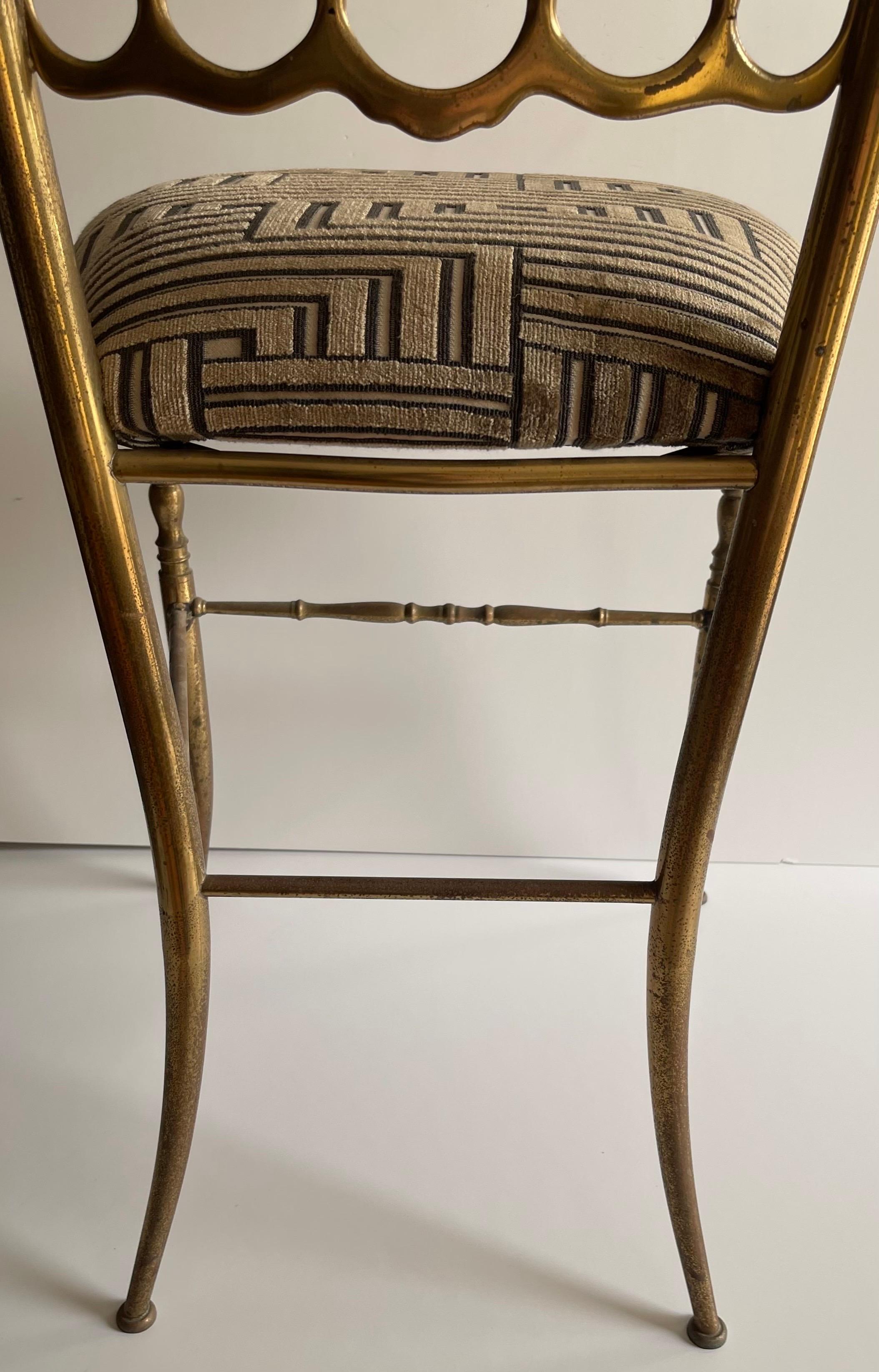 Sedia da salotto italiana in ottone di Chiavari degli anni '50 in vendita 2