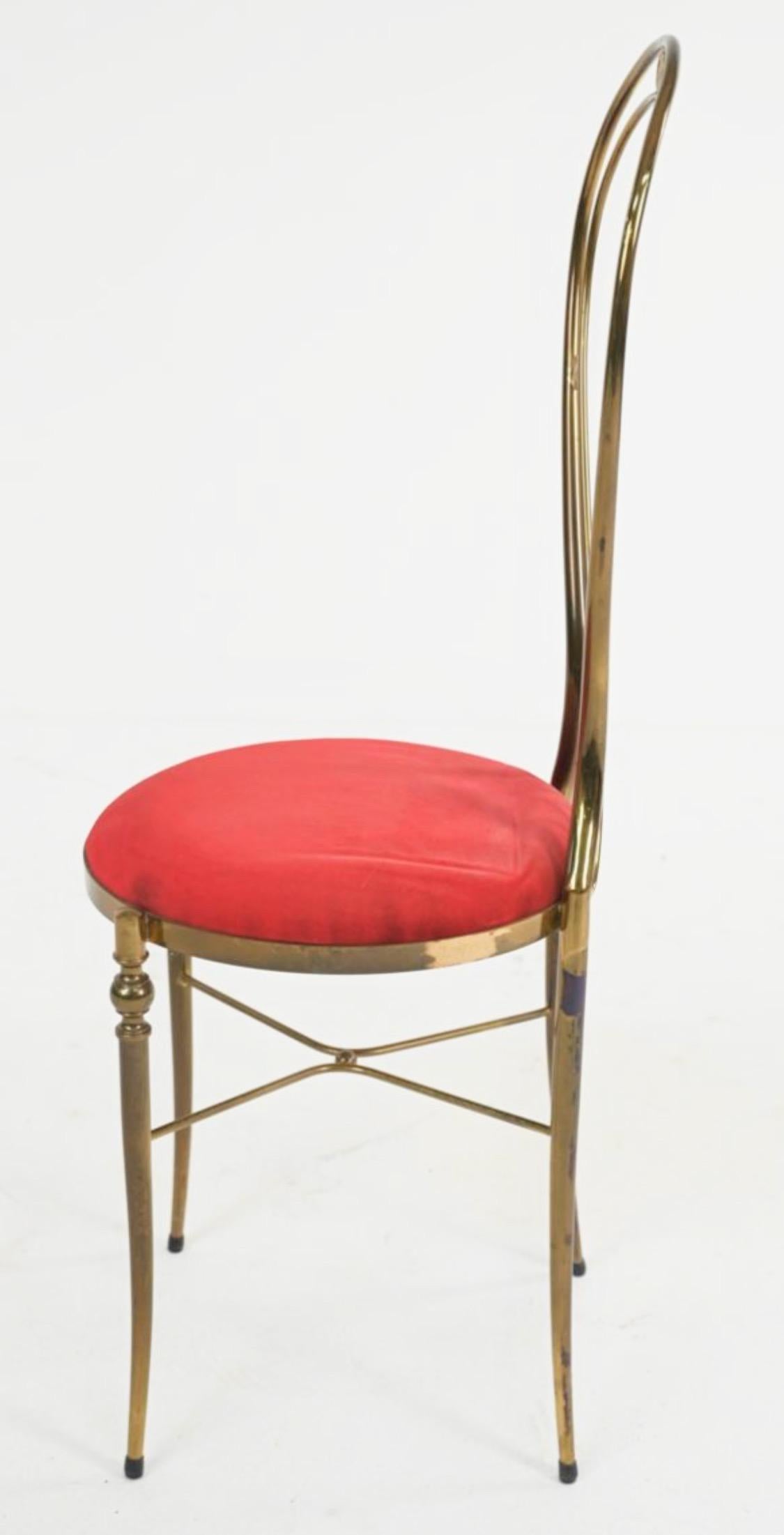 1950’s Italian Brass Chiavari Vanity Chair 3