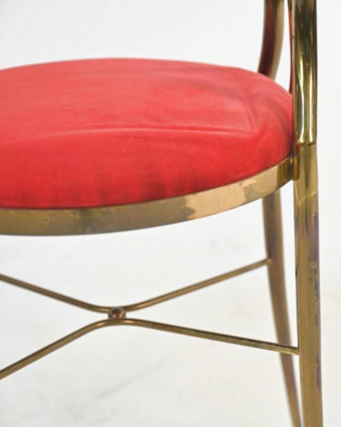 1950’s Italian Brass Chiavari Vanity Chair 4